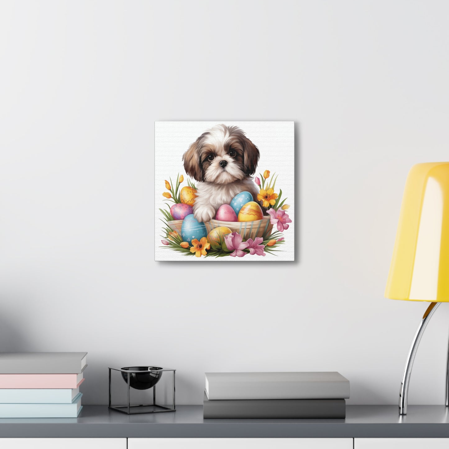 Shih Tzu Easter Wall Art - Spring Print - Canvas Gallery Wraps