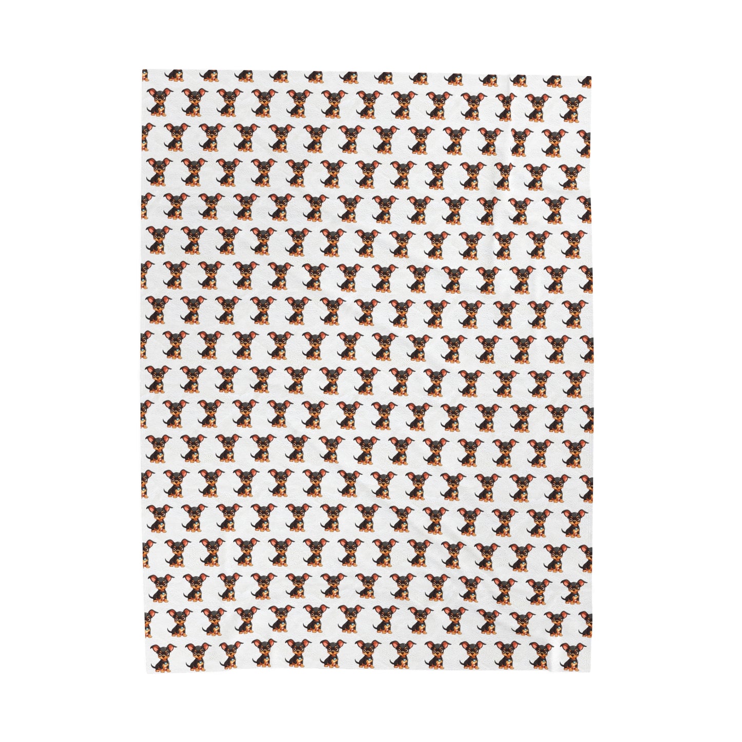 Chihuahua Velveteen Plush Blanket (White)