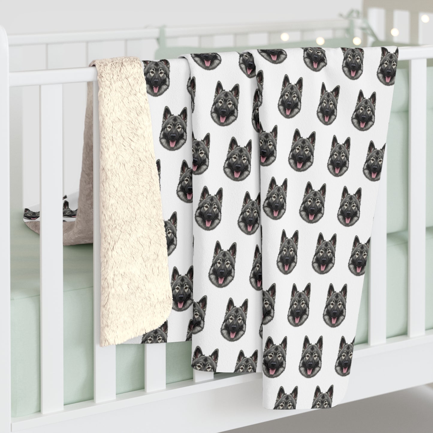 Norwegian Elkhound Sherpa Fleece Blanket -  Cozy Animal Print Throw, Dog Lover Gift, Home Decor, Winter Bedding