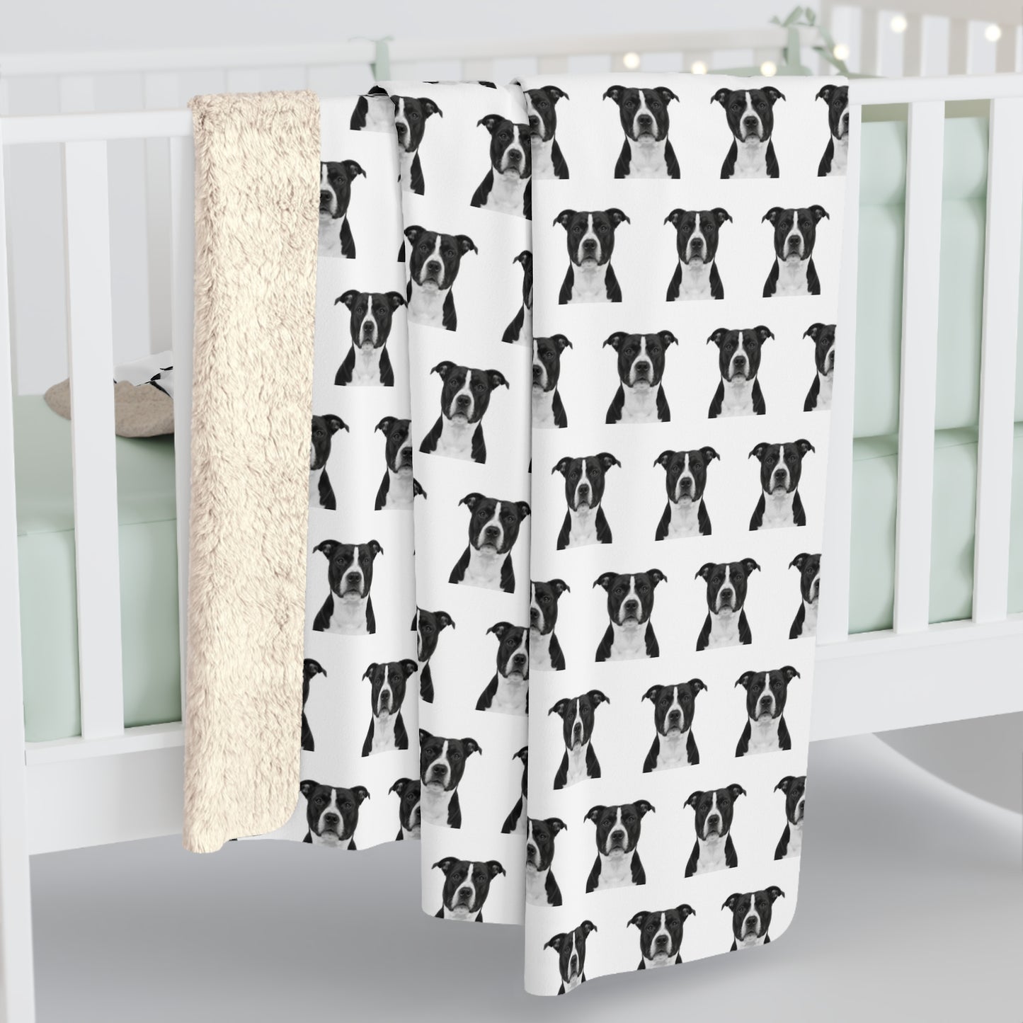 Sherpa Fleece Blanket - Pit Bull Design, Dog Lover Gift, Cozy Throw, Animal Print Decor, Pet Owner Present, Fuzzy Bedding