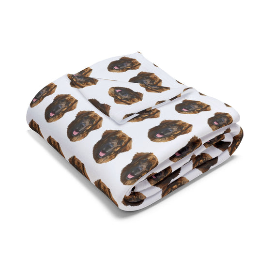 Fleece Blanket, Leonberger Dog Lover Gift, Cozy Winter Throw, Pet Owner Present, Animal Print Home Decor