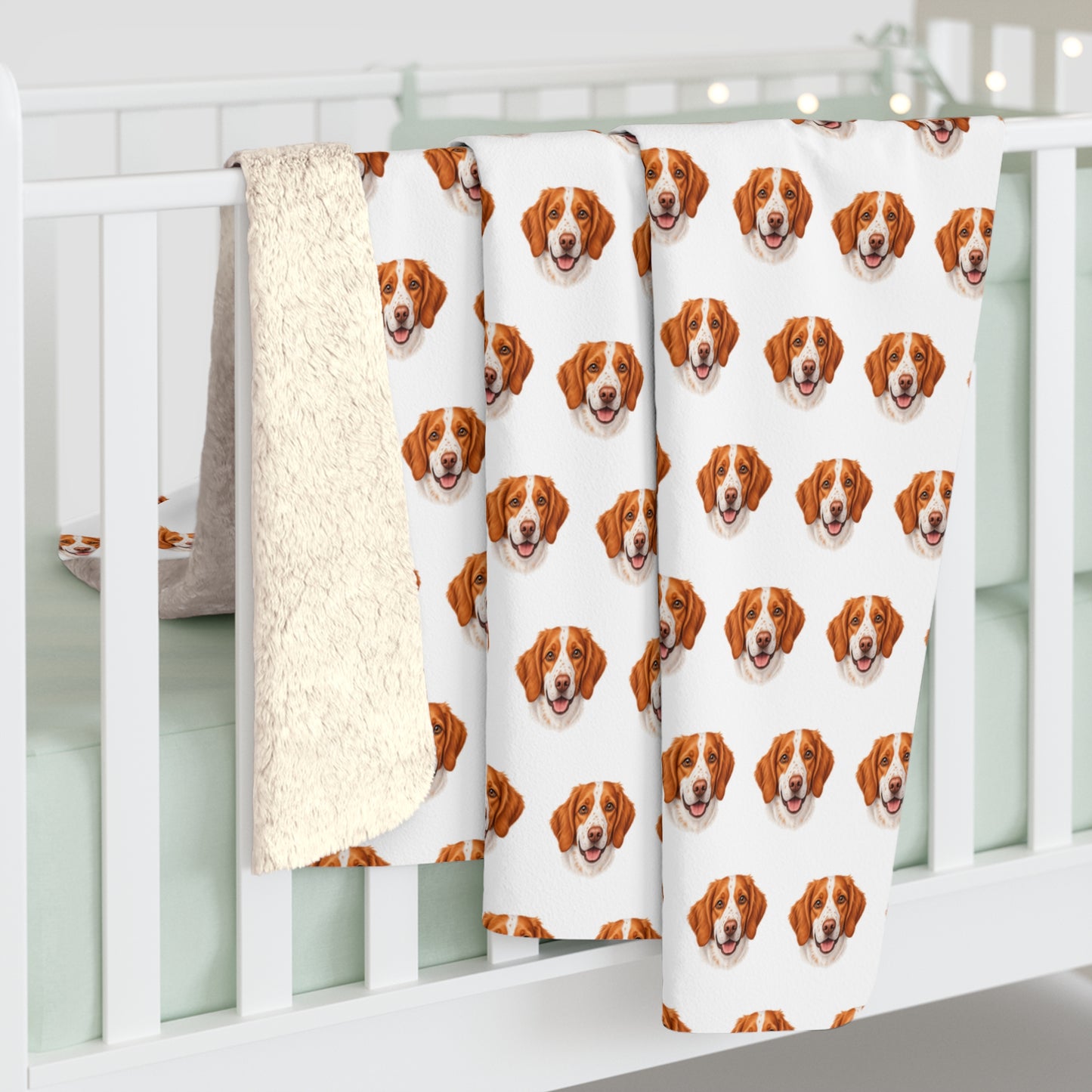 Brittany Spaniel Sherpa Fleece Blanket - Dog Lover Gift