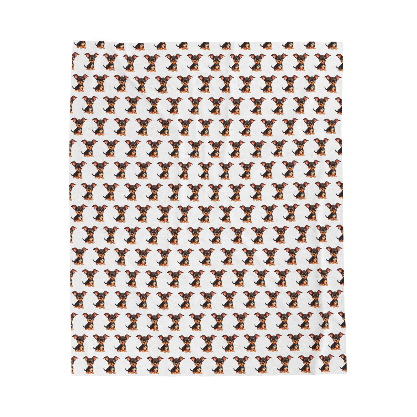 Chihuahua Velveteen Plush Blanket (White)