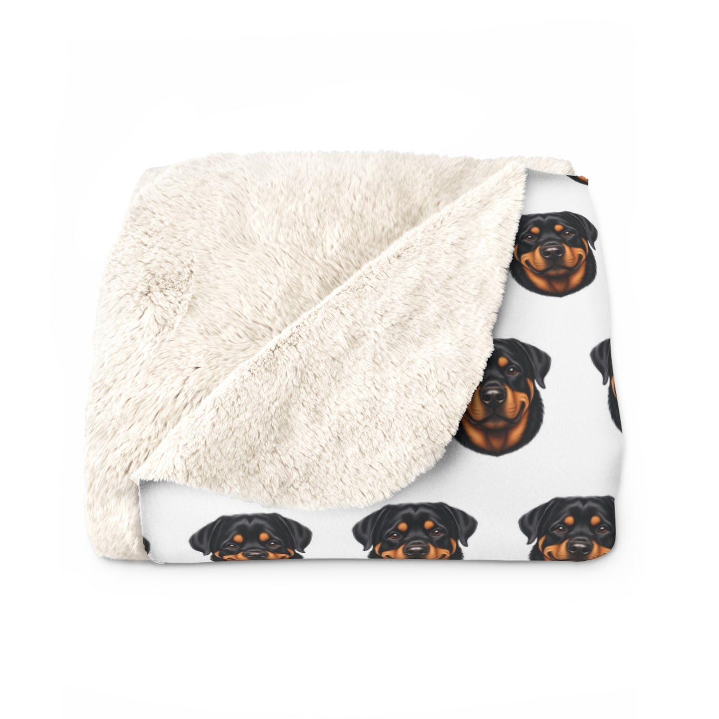 Rottweiler Sherpa Fleece Blanket - Dog Lover Gift