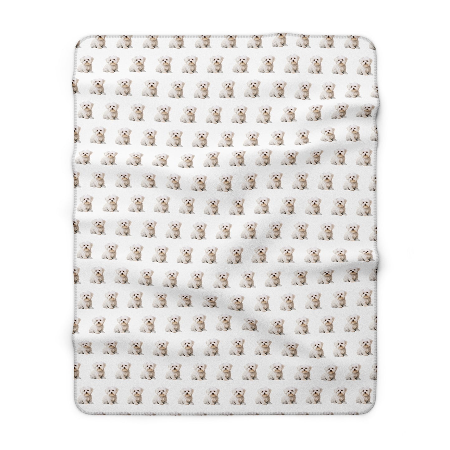 Sherpa Fleece Blanket, Maltese Dog Lover Gift, Maltese Throw, Animal Bedding, Pet Decor