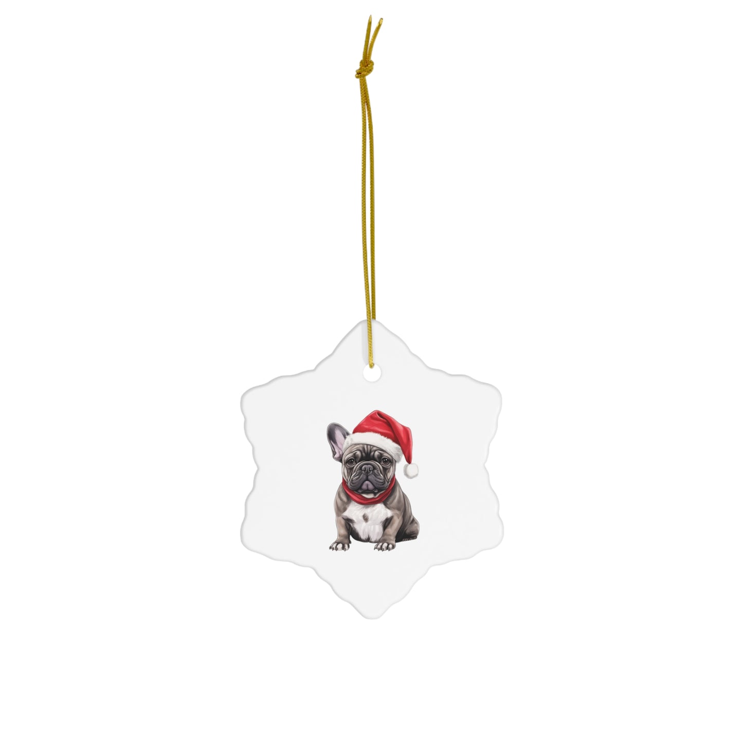 French Bulldog Christmas Ornament - Ceramic