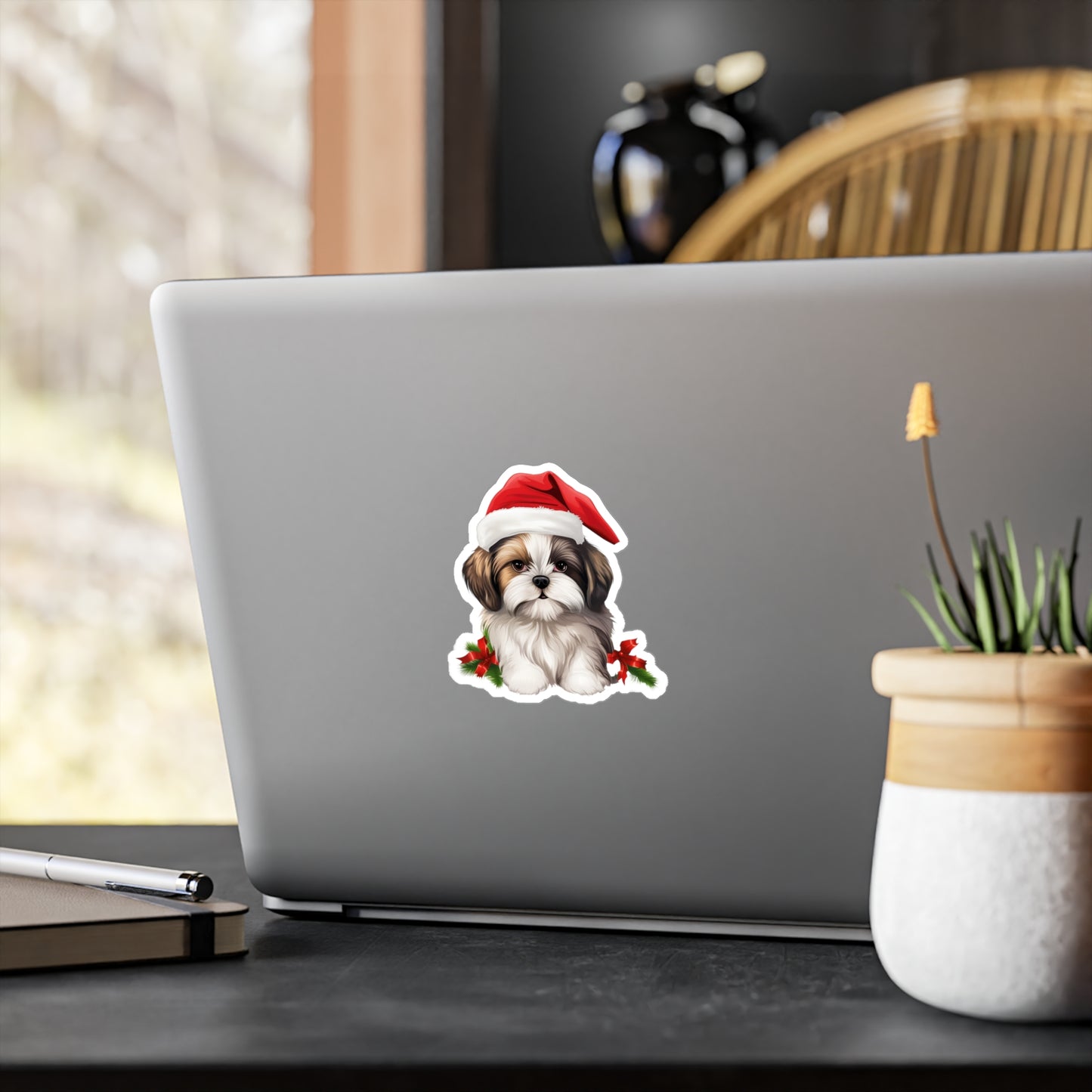 Shih Tzu Christmas Sticker - Waterproof Dog Decal