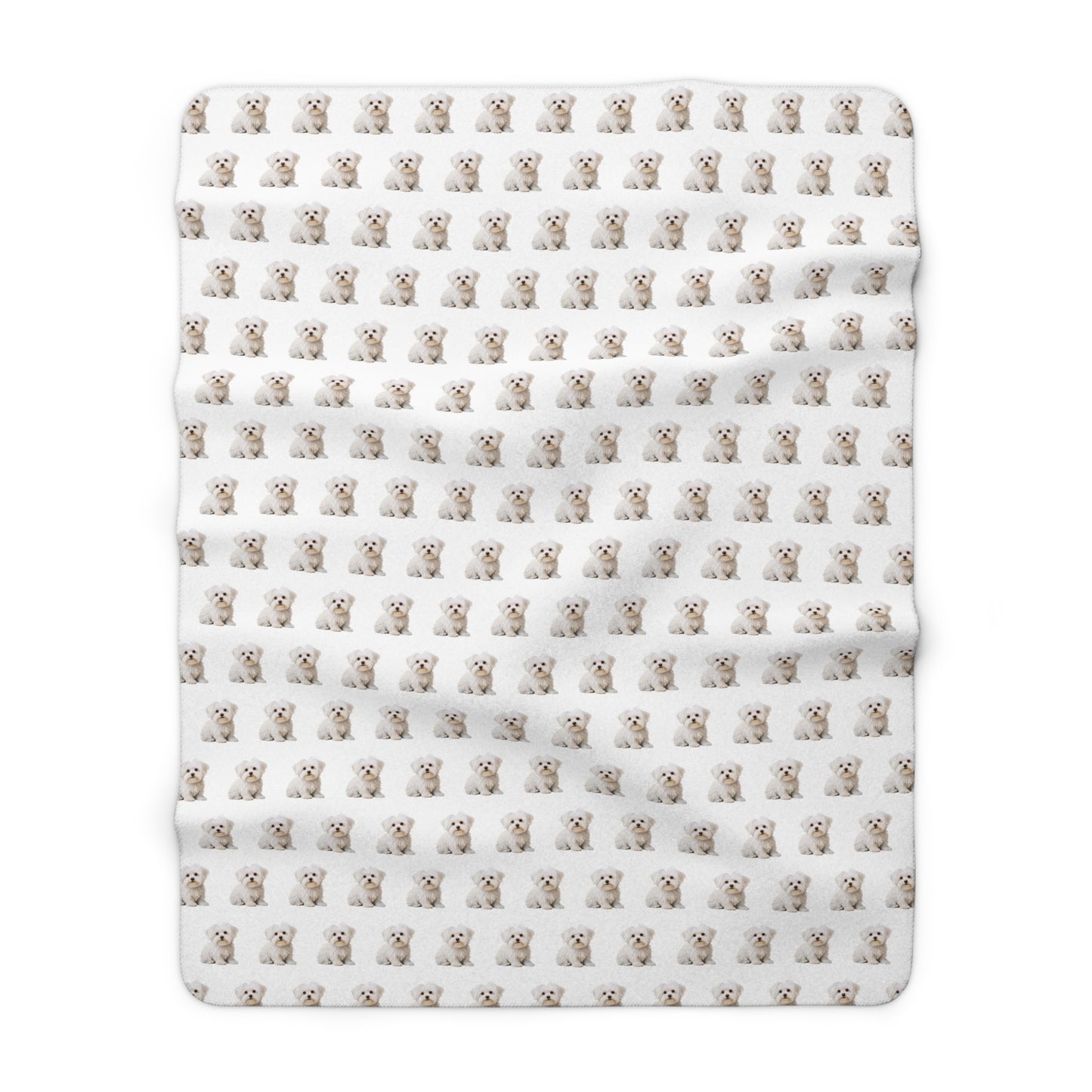 Sherpa Fleece Blanket, Maltese Dog Lover Gift, Maltese Throw, Animal Bedding, Pet Decor