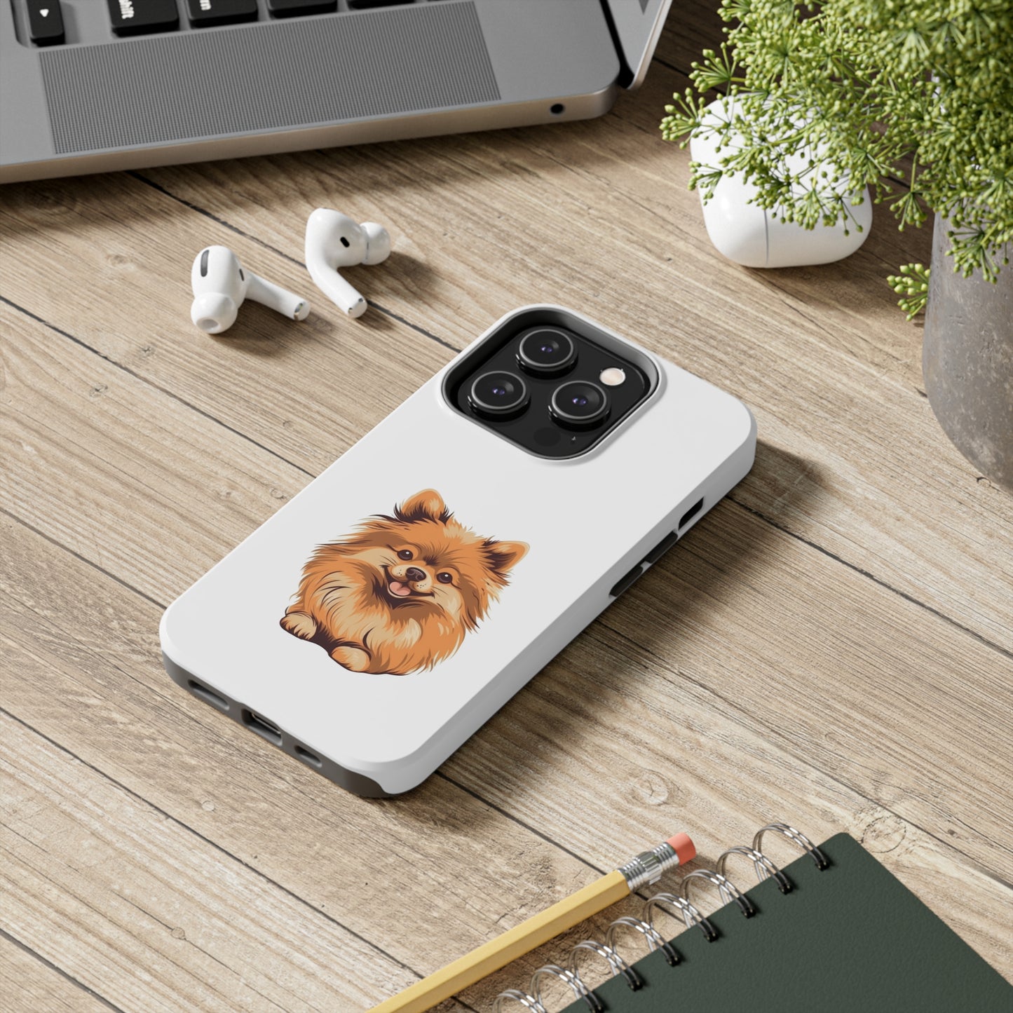 White Pomeranian Tough Phone Case