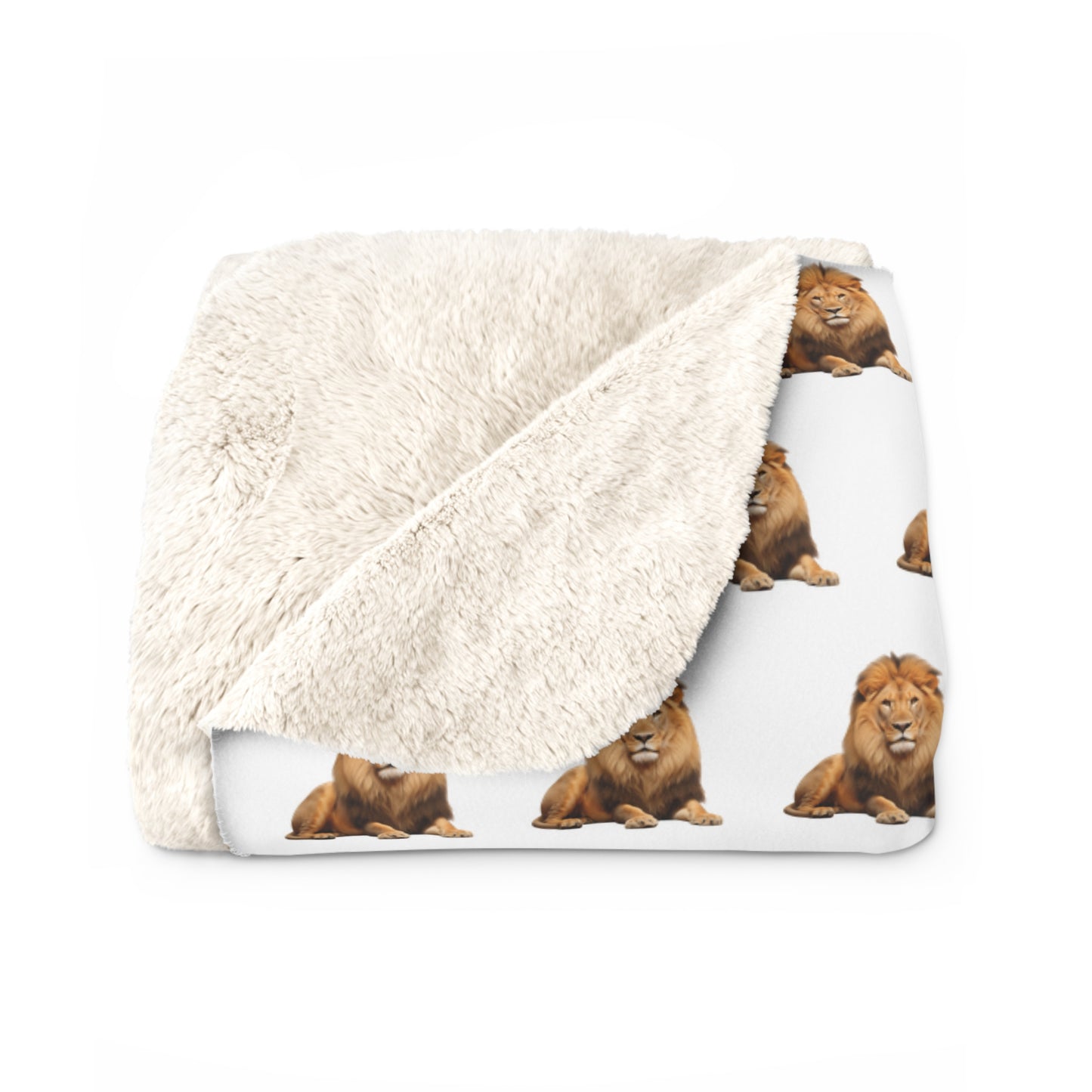 Lion Sherpa Fleece Blanket - Animal Home Decor, Jungle Safari Wildlife Throw, Gift for Nature Lover, Lion Bedding
