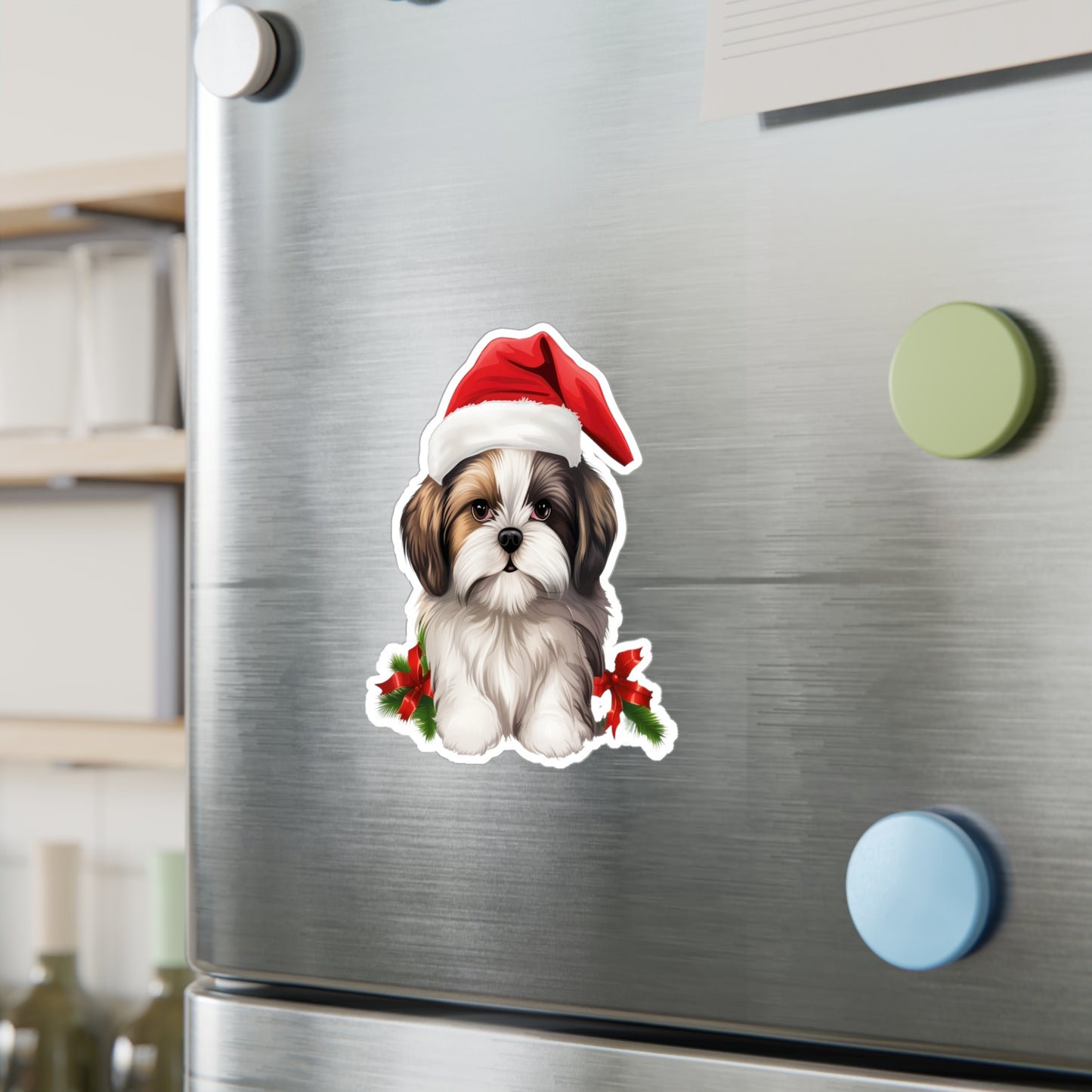 Shih Tzu Christmas Sticker - Waterproof Dog Decal