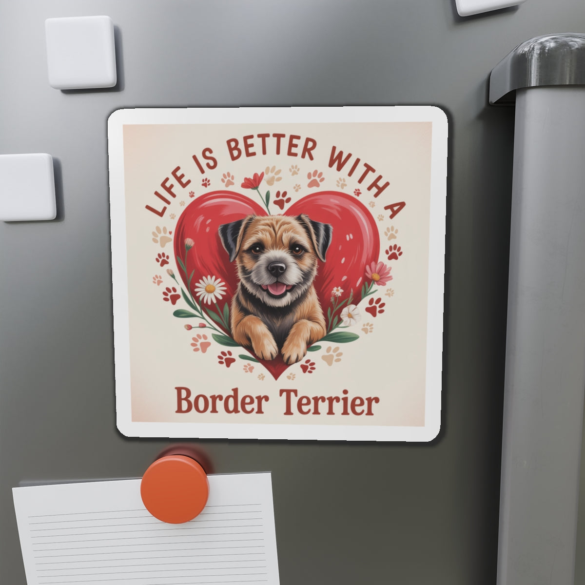 Border Terrier Die-Cut Magnet - Cute Dog Breed Refrigerator Magnet, Pet Lover Gift, Animal Decor, Fridge Decoration, Puppy Art Magnet