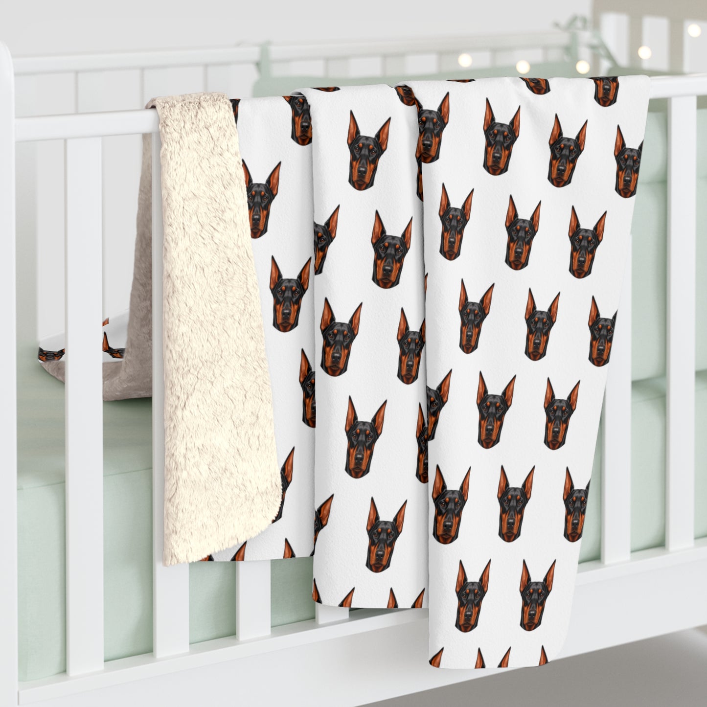 Doberman Pinscher Sherpa Fleece Blanket - Dog Lover Gift