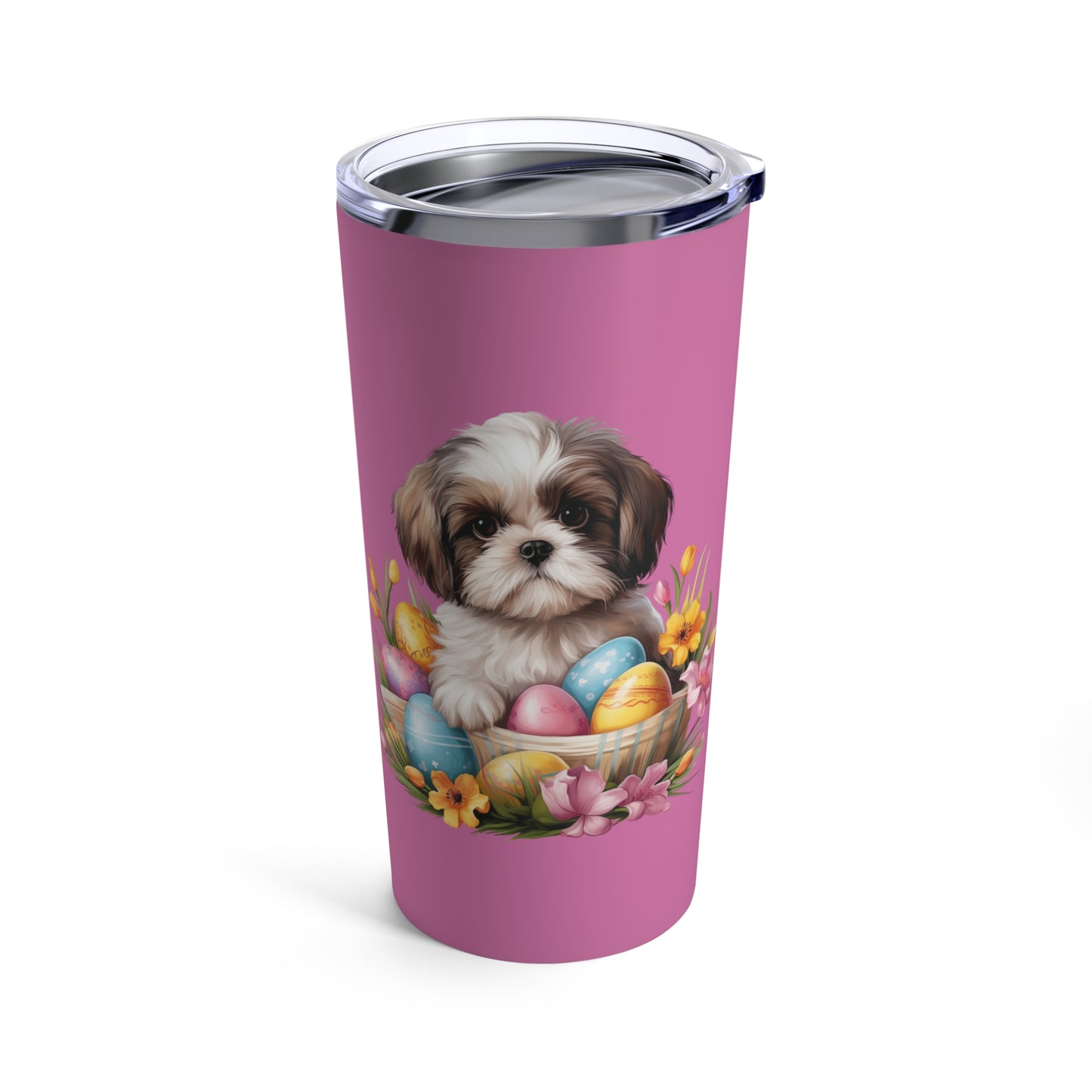 Shih Tzu Easter Stainless Steel Tumbler 20oz (Pink)
