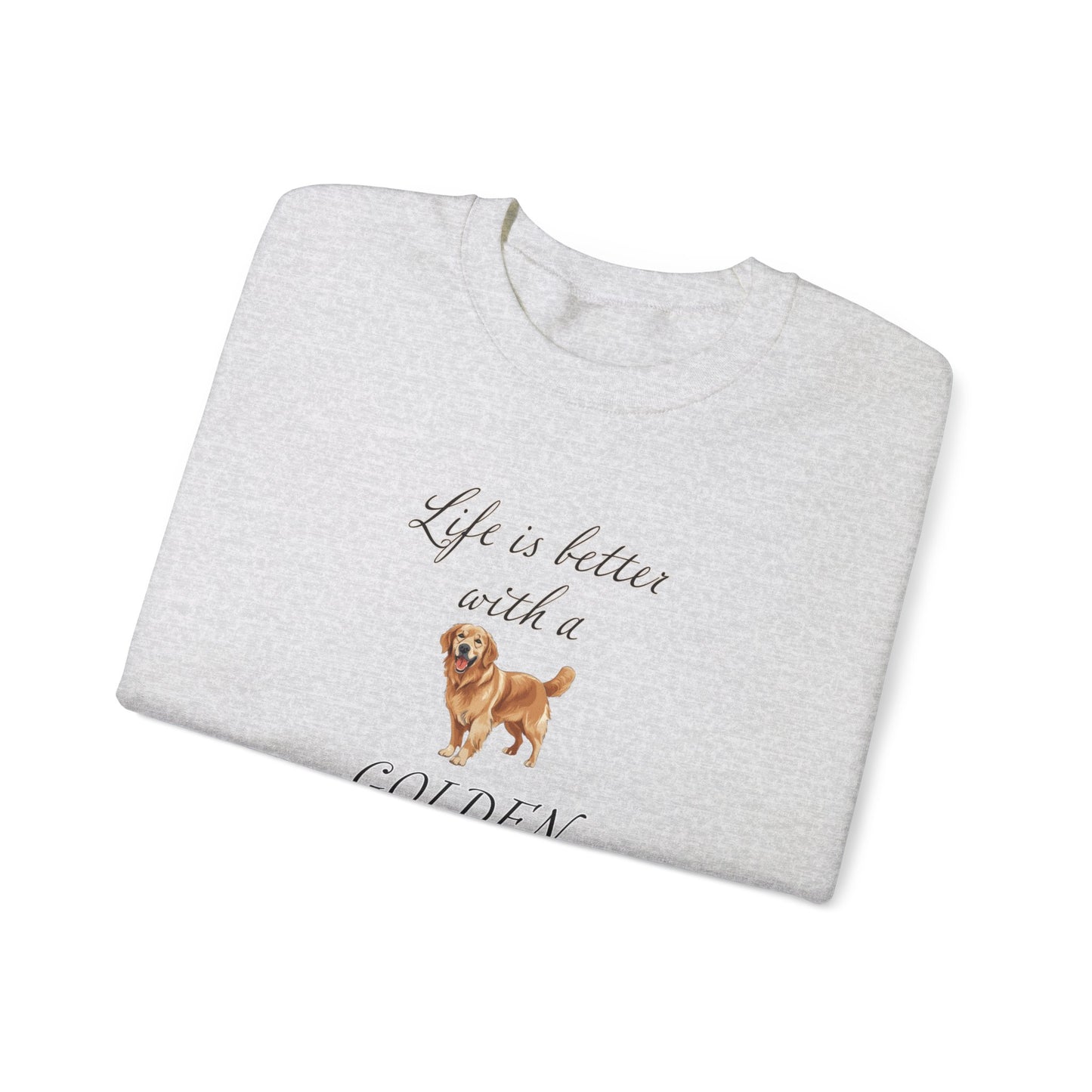 Life is Better with a Golden Retriever Unisex Heavy Blend™ Crewneck Sweatshirt