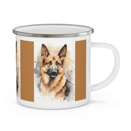 German Shepherd Enamel Camping Mug