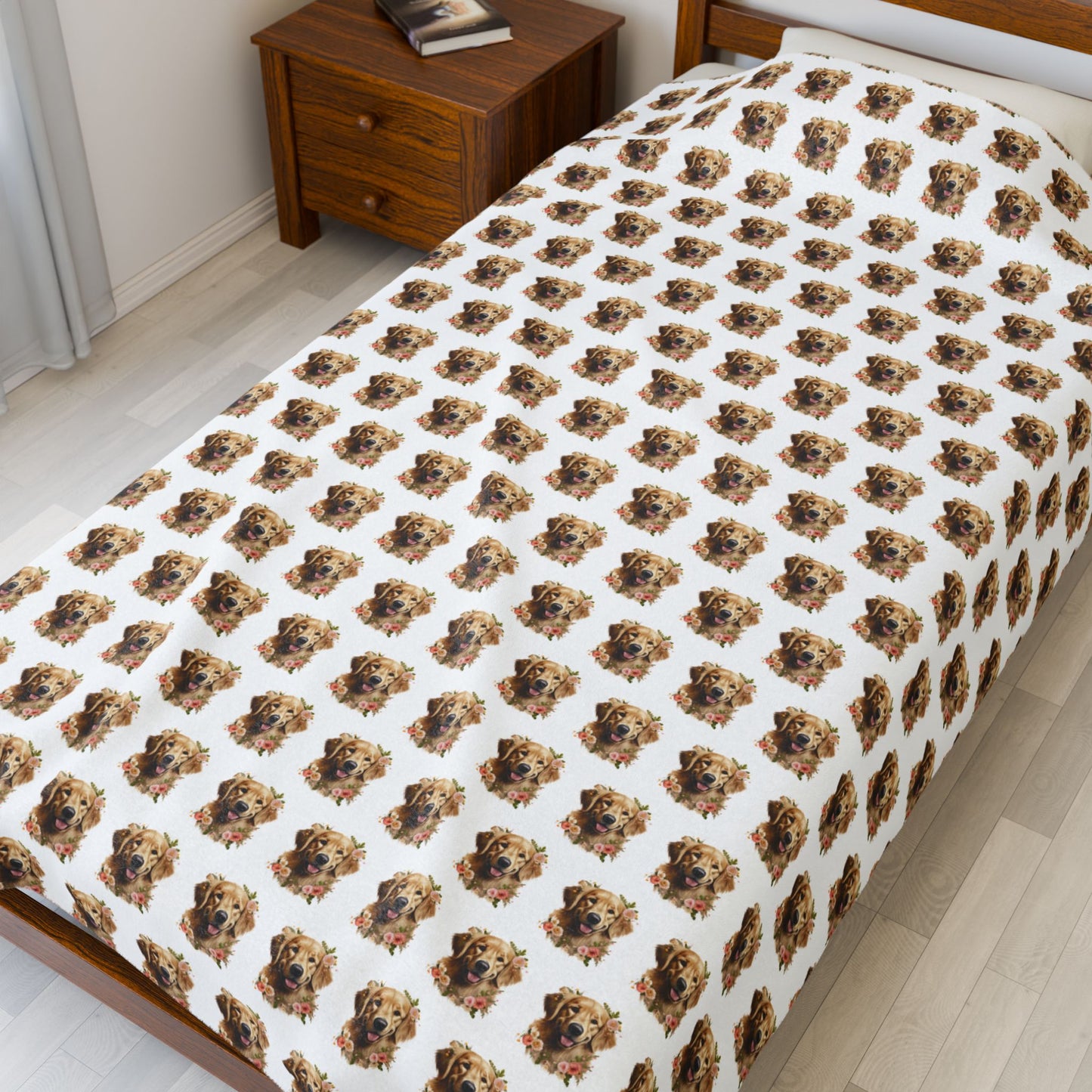 Golden Retriever Blanket -  Velveteen Plush Throw