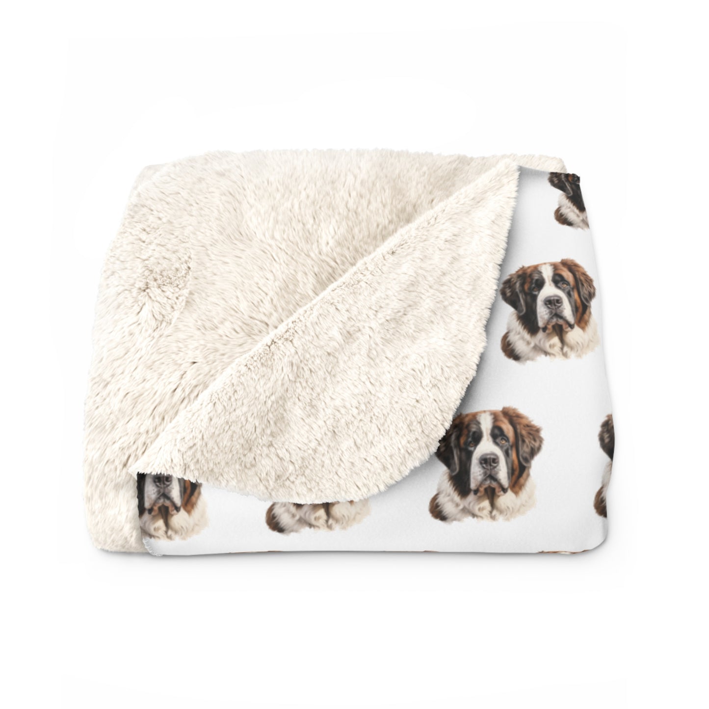 Sherpa Fleece Blanket, St Bernard Dog Print Throw, Cozy Winter Home Decor, Pet Lover Gift, Animal Lover Present