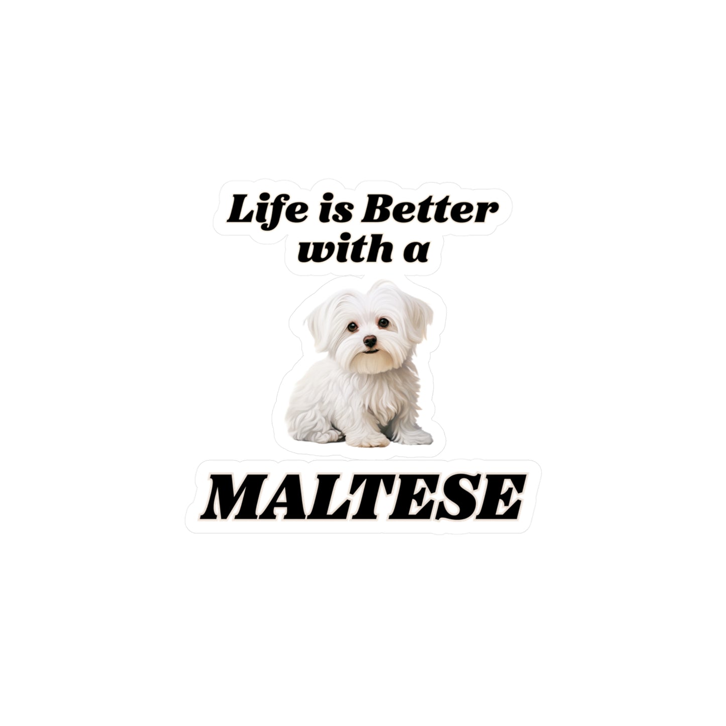 Maltese Sticker - Vinyl Dog Decals