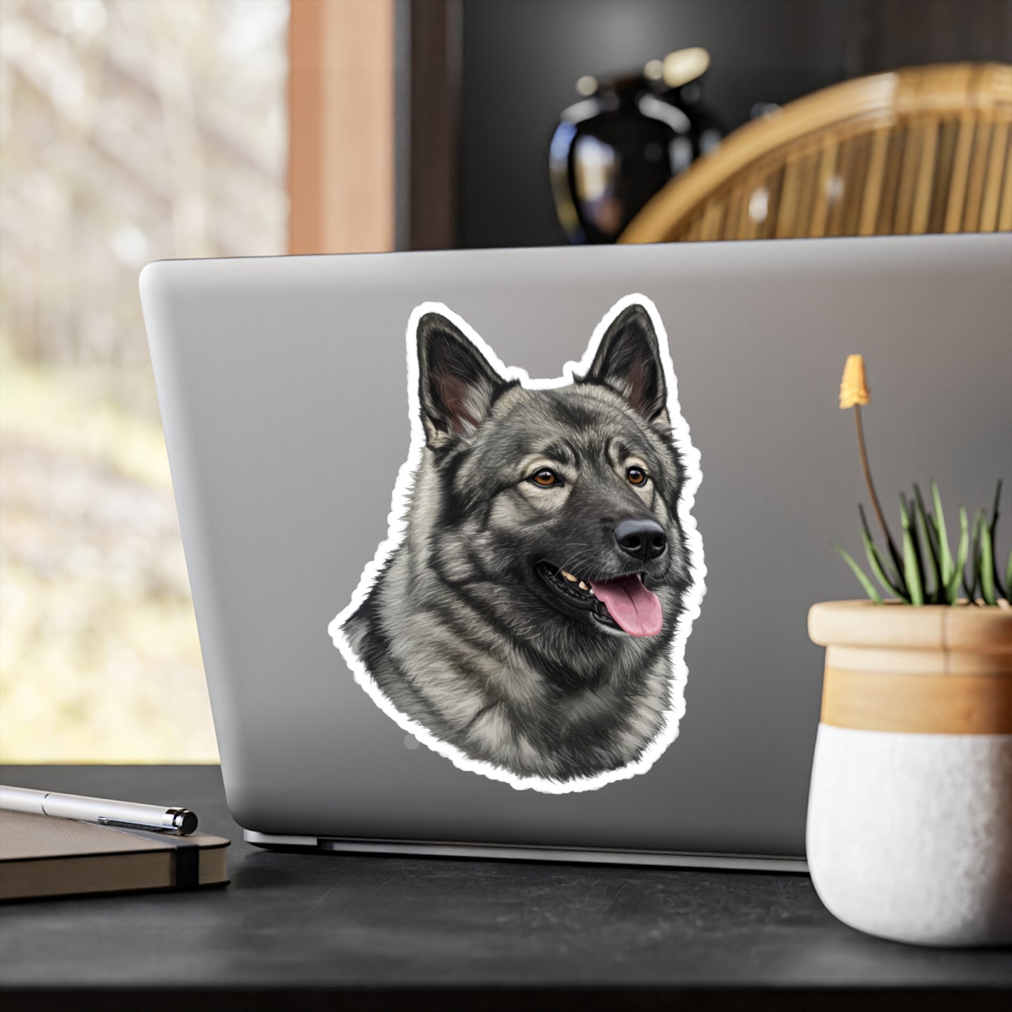 Norwegian Elkhound Vinyl Decal, Sticker for Dog Lovers, Pet Owner Gift, Car Decals, Laptop Stickers, Animal Lover Gift,