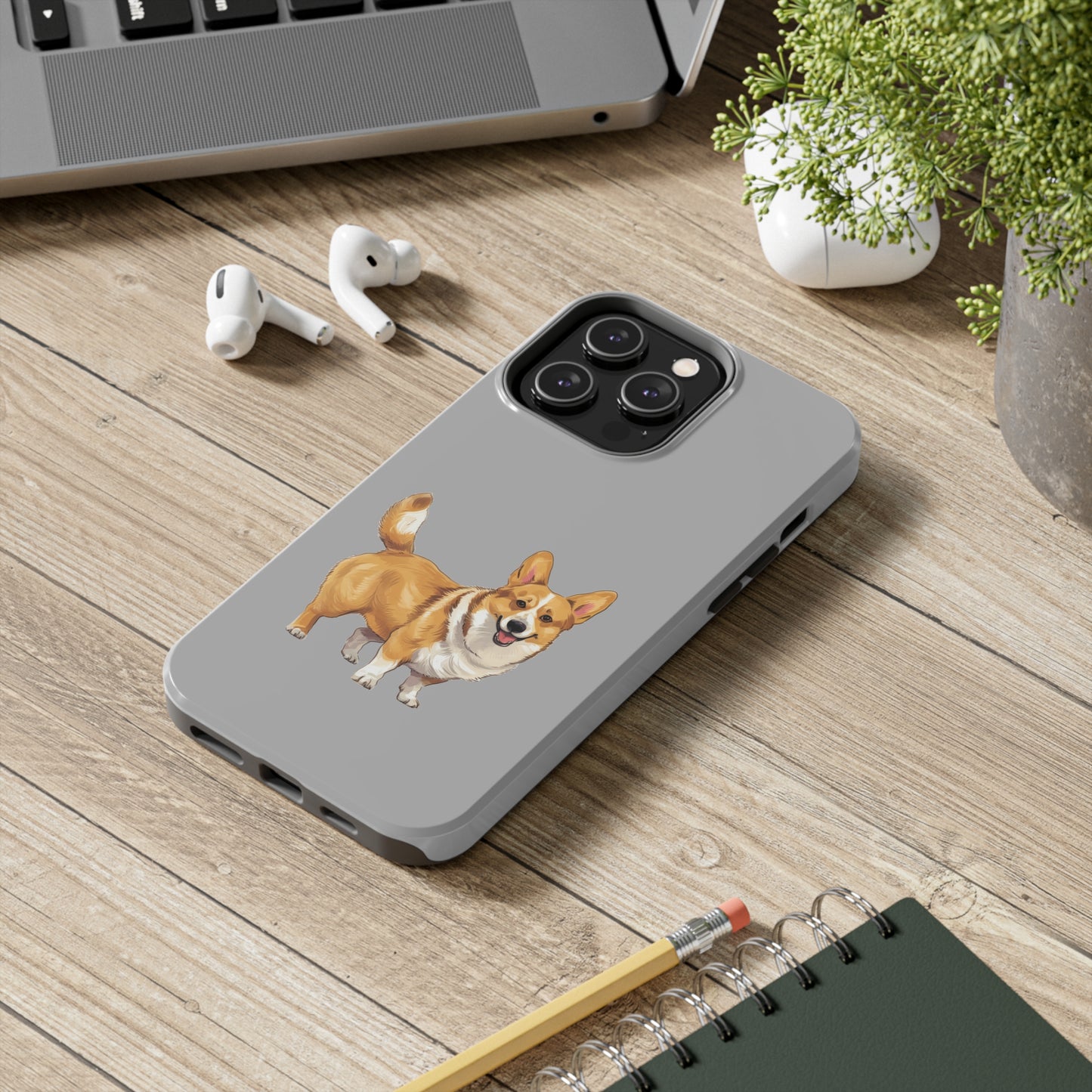 Light Grey Corgi Tough Phone Case