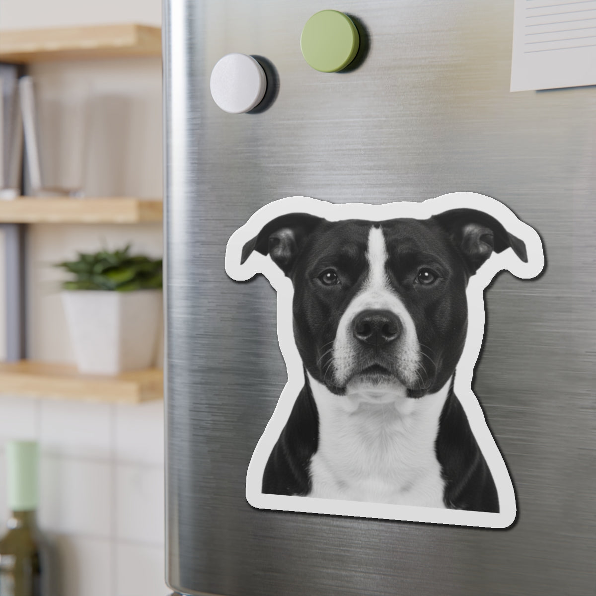 Pit Bull Die-Cut Magnet, Pet Lover Fridge Magnet, Animal Car Magnet, Cute Dog Kitchen Decor, Bull Terrier Gift