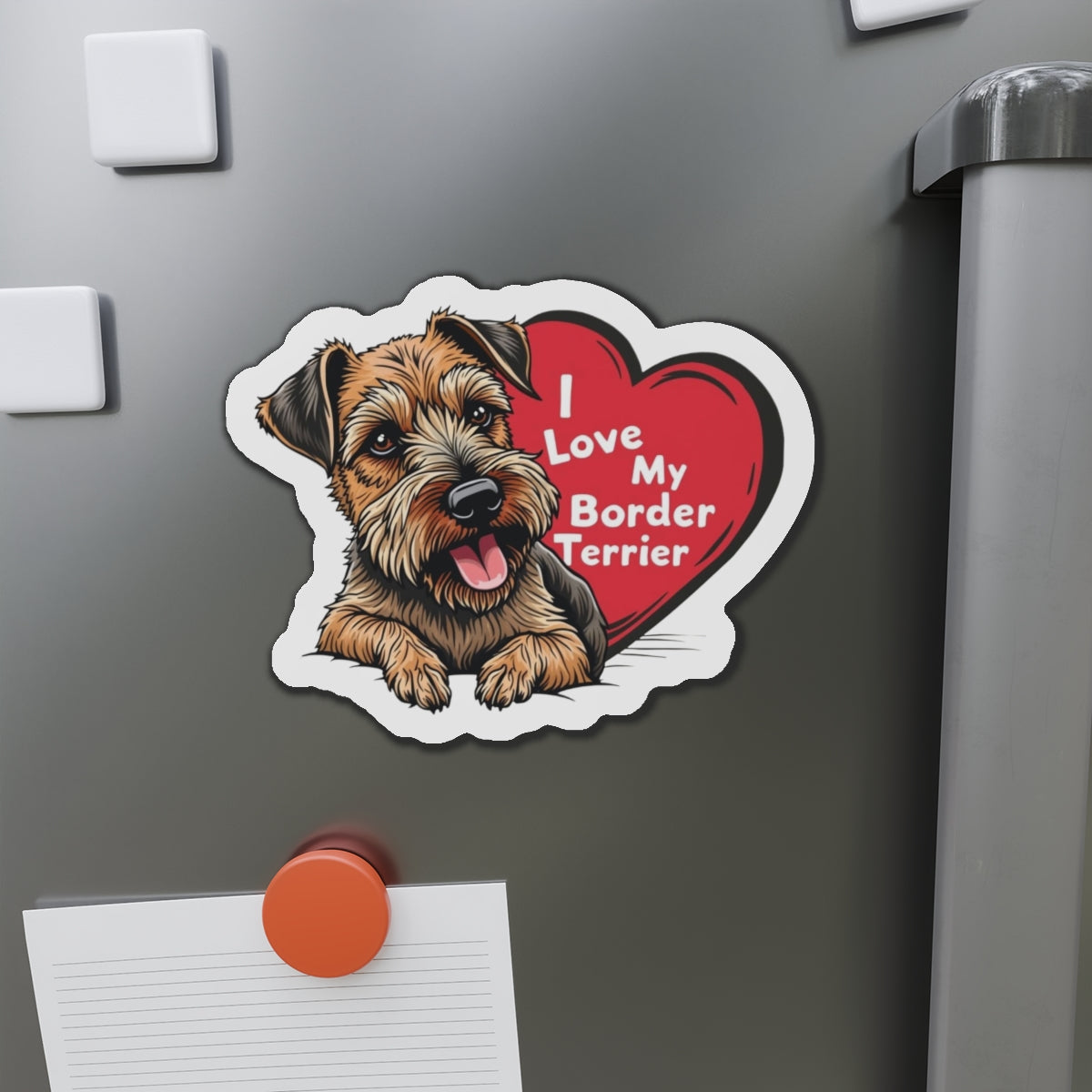 Border Terrier Die-Cut Magnet - Cute Dog Breed Refrigerator Magnet, Pet Lover Gift, Animal Decor, Fridge Decoration, Puppy Art Magnet