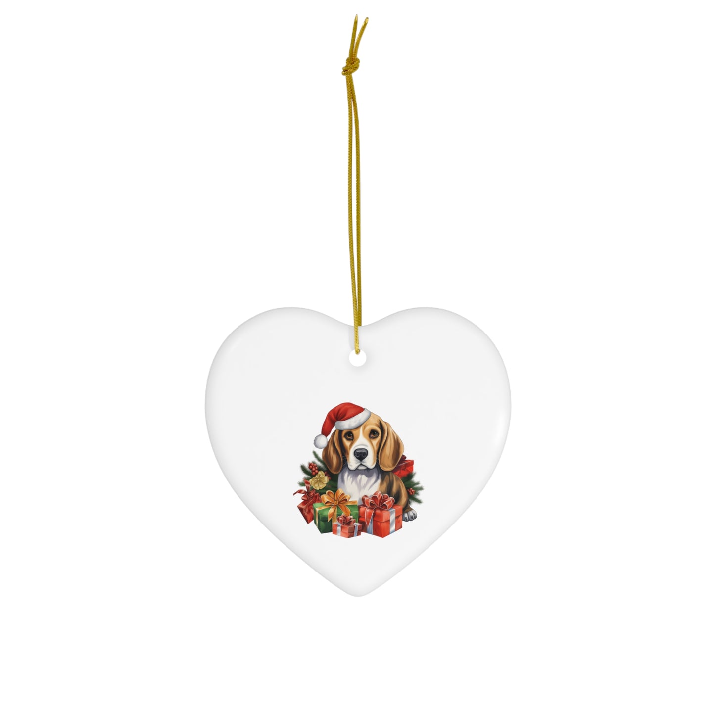 Beagle Christmas Ornament - Ceramic