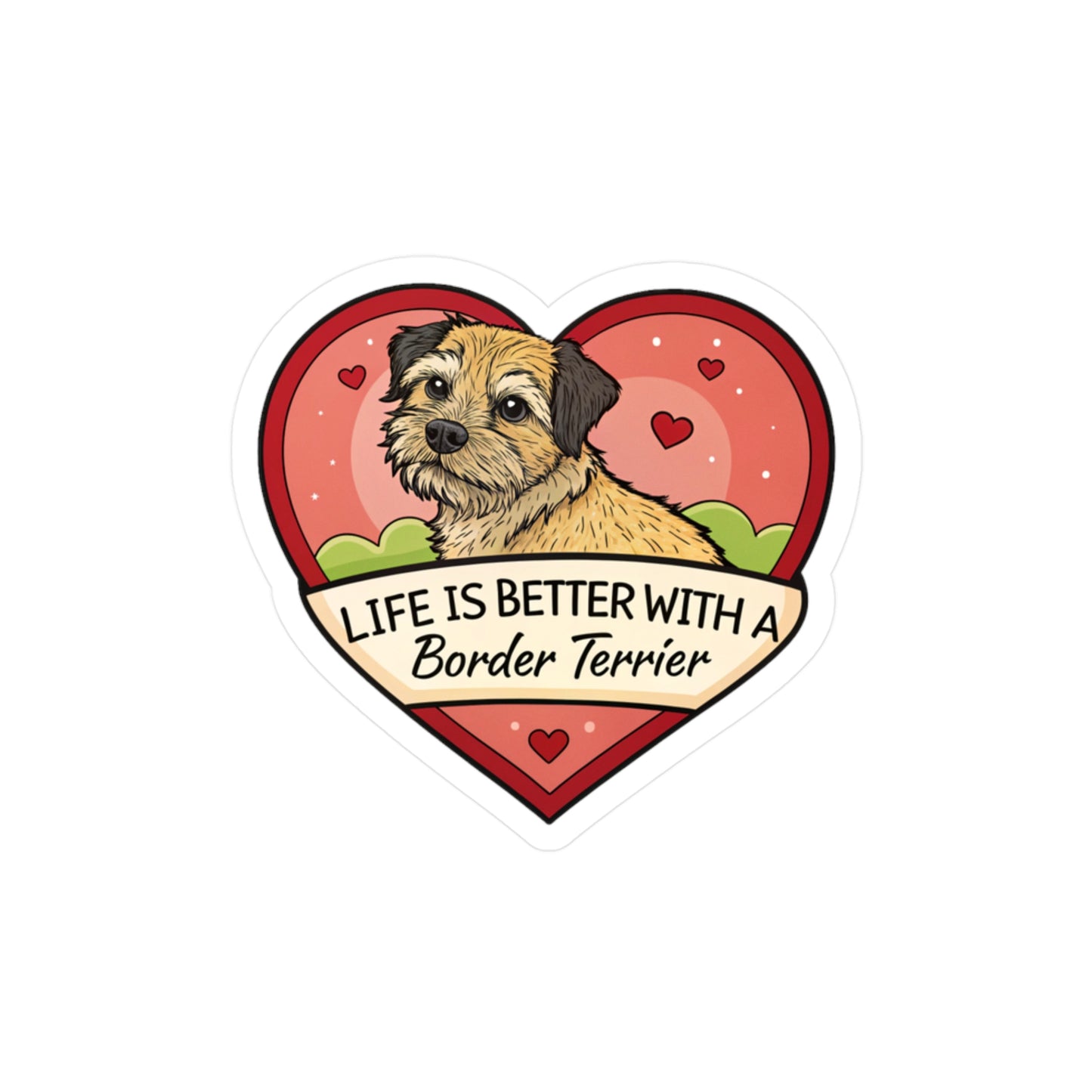 Border Terrier Kiss-Cut Vinyl Decals Stickers, Dog Lover Gift, Car Decals, Laptop Stickers, Pet Owner Gift, Animal Lover Decor