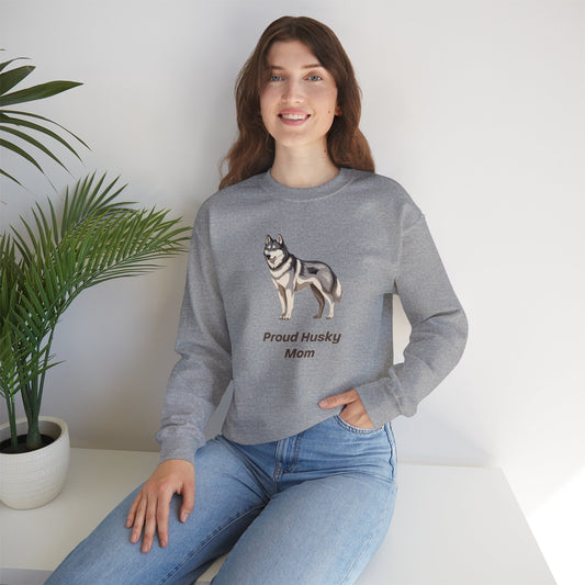 Proud Husky Mom Unisex Crewneck Sweatshirt