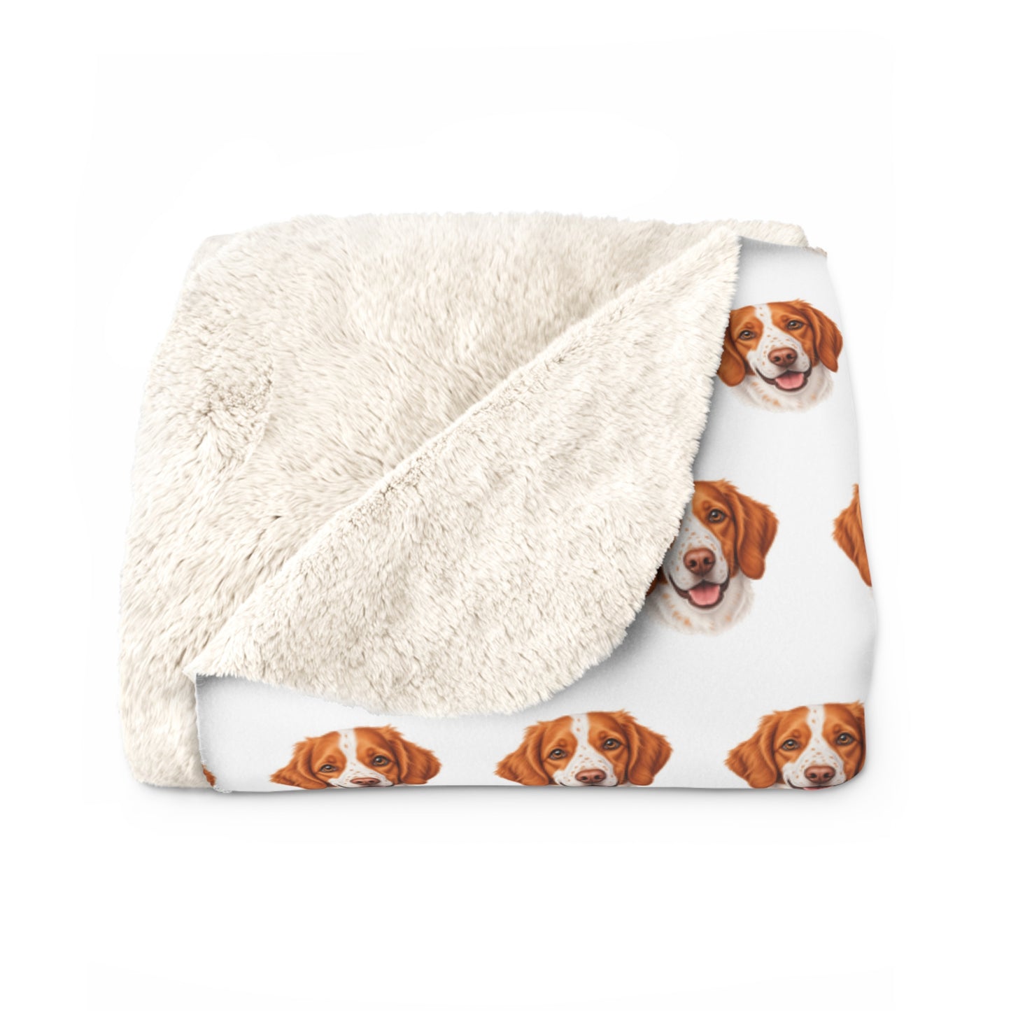 Brittany Spaniel Sherpa Fleece Blanket - Dog Lover Gift