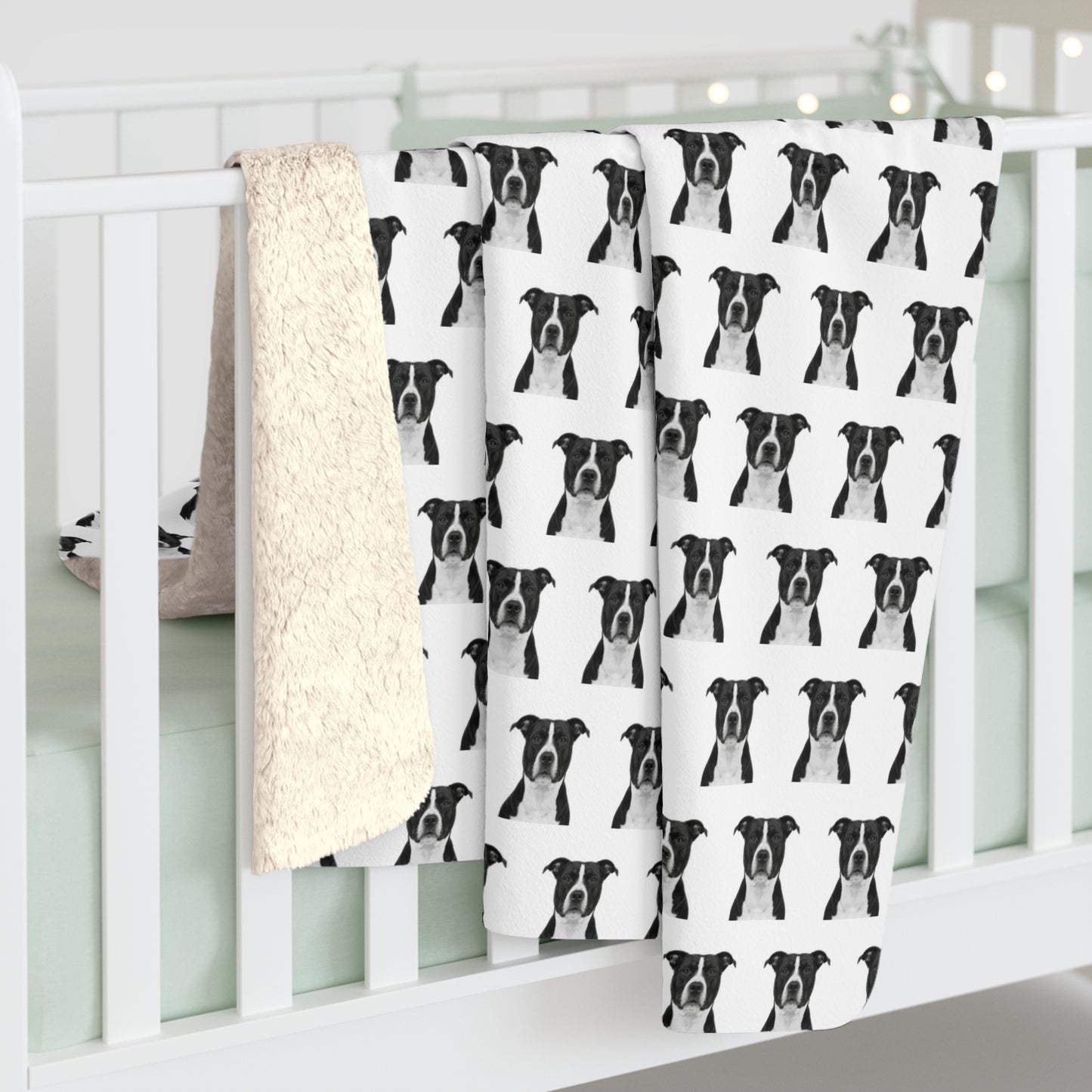 Sherpa Fleece Blanket - Pit Bull Design, Dog Lover Gift, Cozy Throw, Animal Print Decor, Pet Owner Present, Fuzzy Bedding