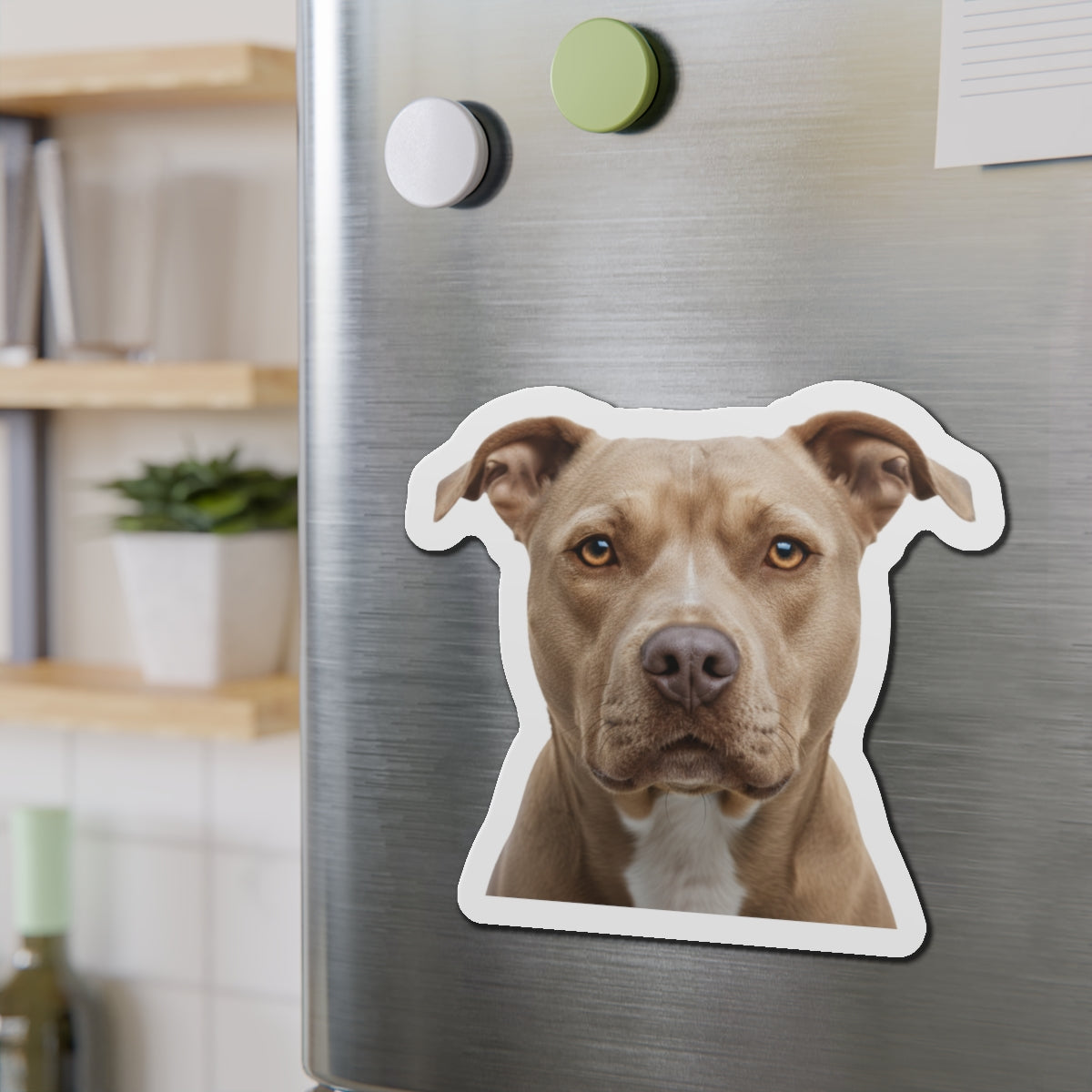 Pit Bull Die-Cut Magnet, Pet Lover Fridge Magnet, Animal Car Magnet, Cute Dog Kitchen Decor, Bull Terrier Gift