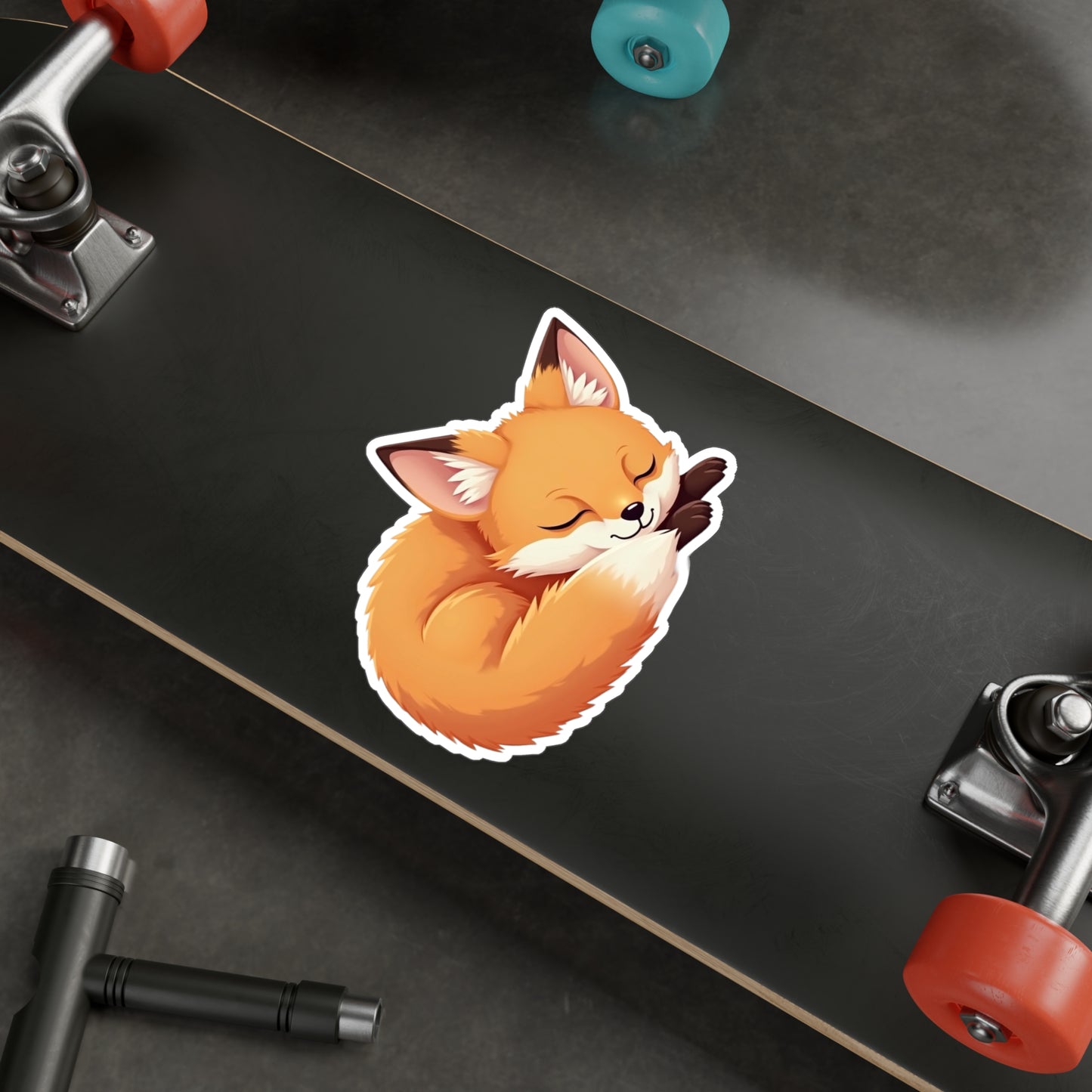 Vinyl Decals, Cute Fox Curled Up Sleeping, Laptop Stickers, Car Decals, Animal Lover Gift, Nursery Decor, Nature Wall Art