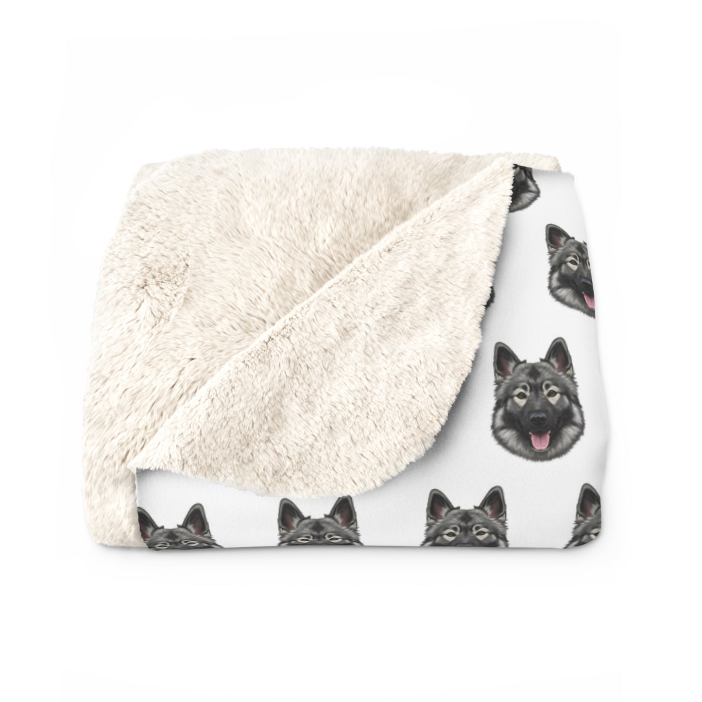 Norwegian Elkhound Sherpa Fleece Blanket -  Cozy Animal Print Throw, Dog Lover Gift, Home Decor, Winter Bedding
