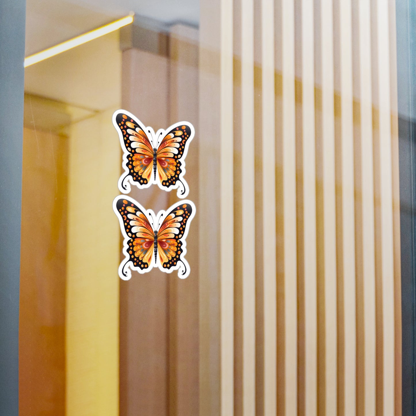 Orange Butterfly sticker - Kiss-Cut Vinyl Decals