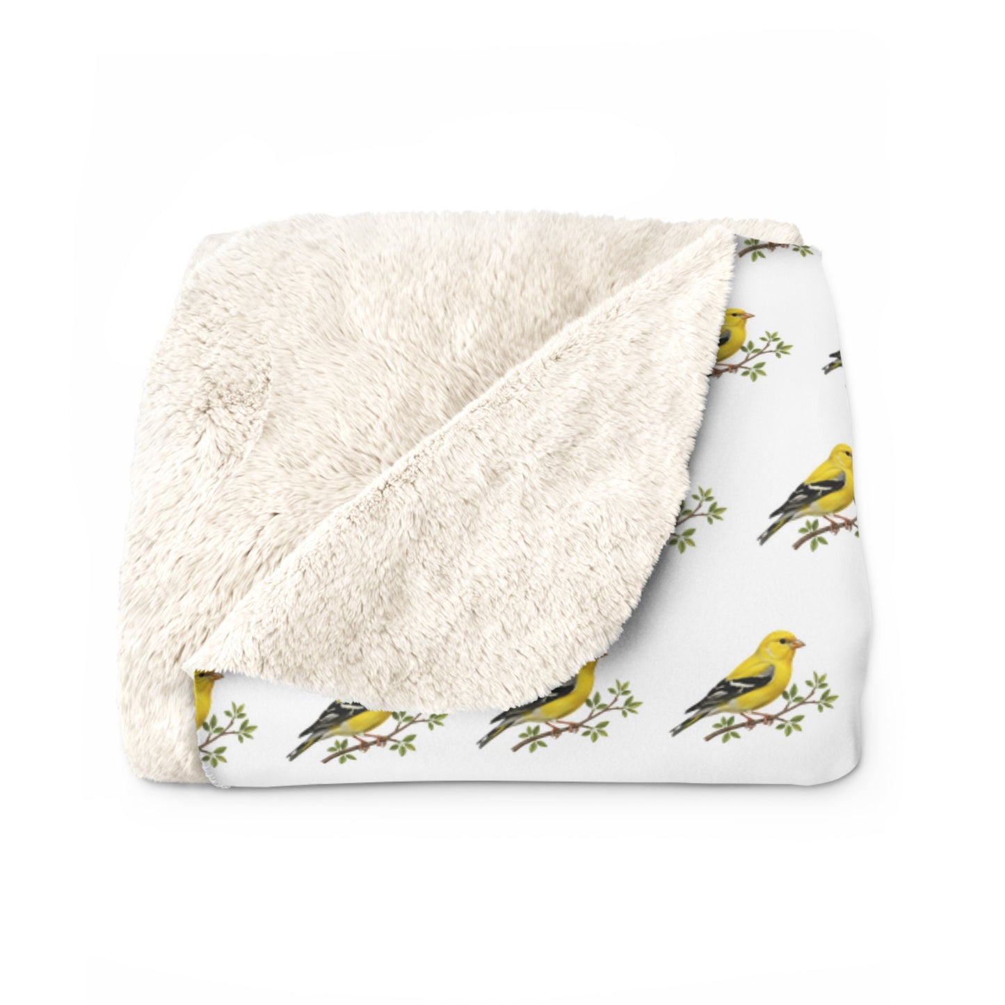 Cozy Finch Sherpa Fleece Blanket - Soft Throw for Relaxation, Home Decor, Gift, Bird Lovers, Holiday Comfort