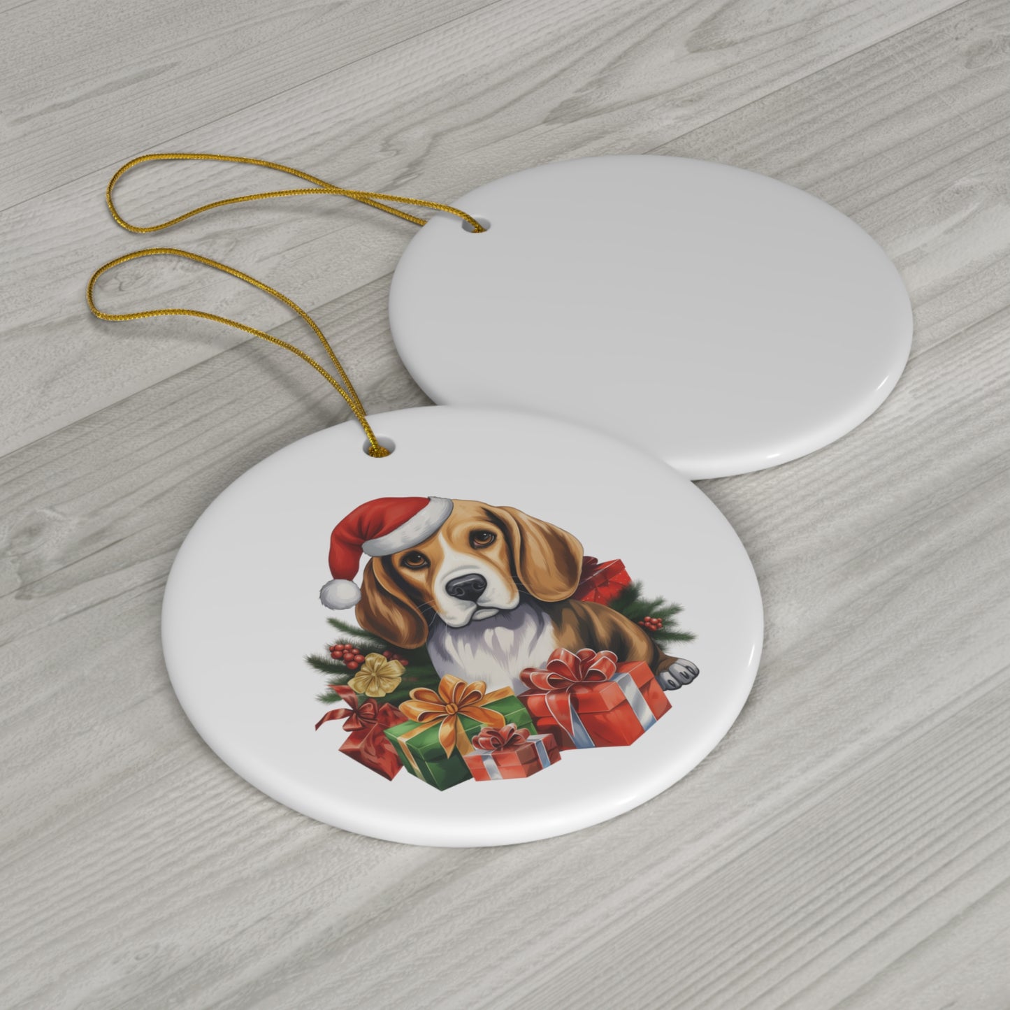 Beagle Christmas Ornament - Ceramic