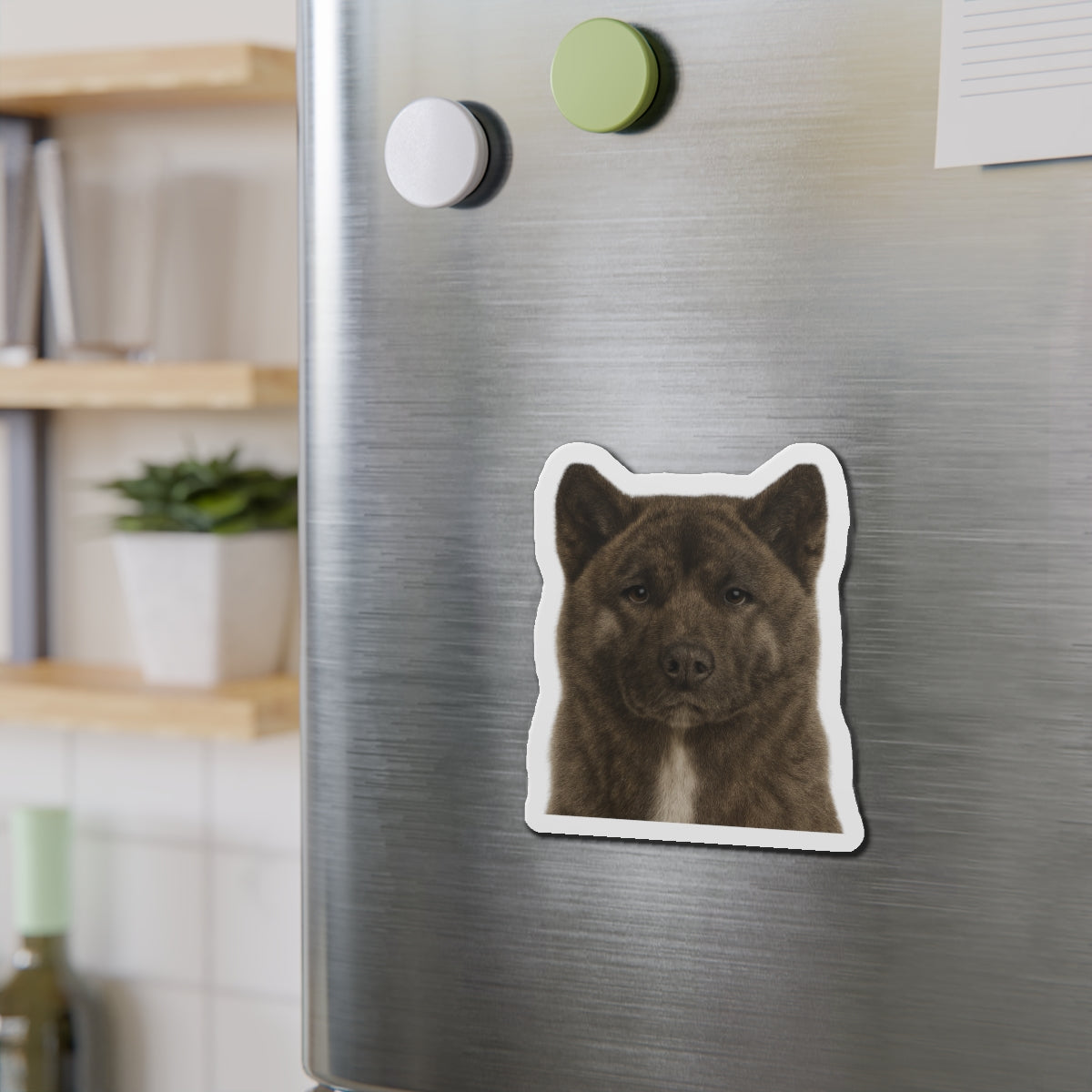 Brindle Akita Die-Cut Magnet, Fridge Magnet, Cute Dog Magnet, Animal Lover Gift, Pet Owner Decor, Kitchen Decor