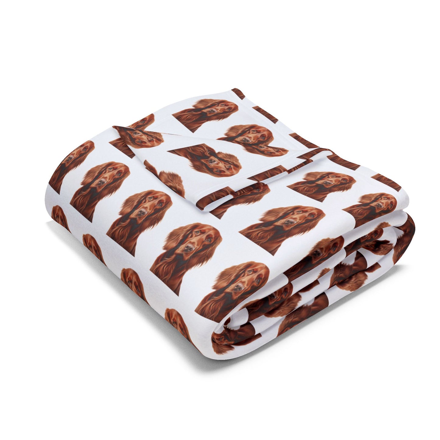 Fleece Blanket, Irish Setter Dog Print, Cozy Winter Home Decor, Pet Lover Gift, Christmas Present, Holiday Throw