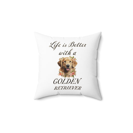 Golden Retriever Pillow - Dog Throw Cushion