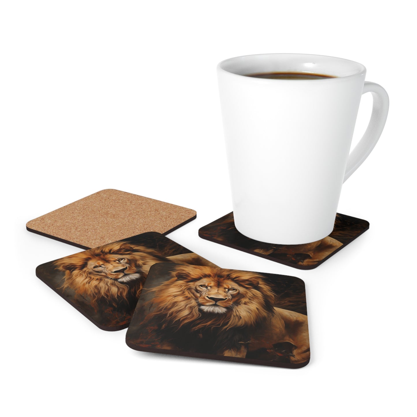Lion Coaster Set - Corkwood