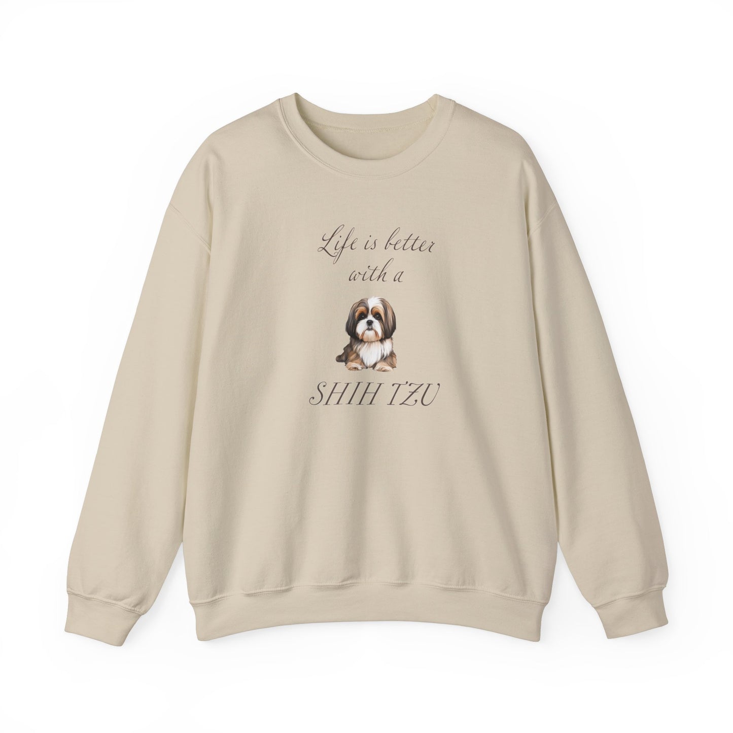 Life is Better with a Shih Tzu Unisex Heavy Blend™ Crewneck Sweatshirt