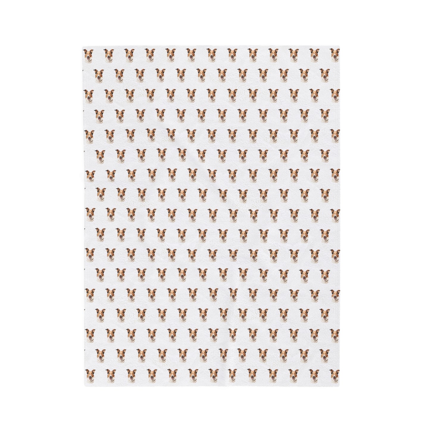 Smooth Collie Velveteen Plush Blanket (White)