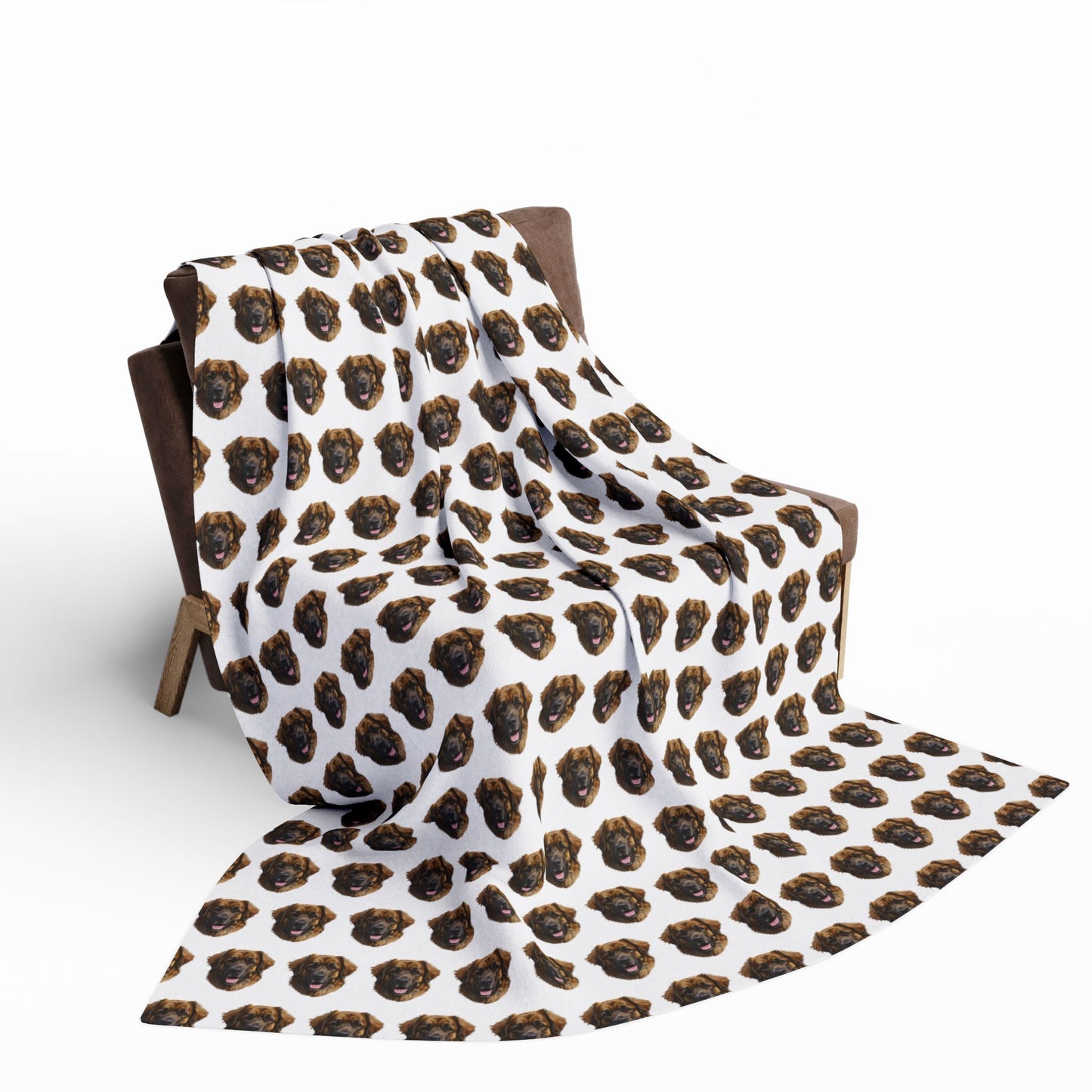 Fleece Blanket, Leonberger Dog Lover Gift, Cozy Winter Throw, Pet Owner Present, Animal Print Home Decor
