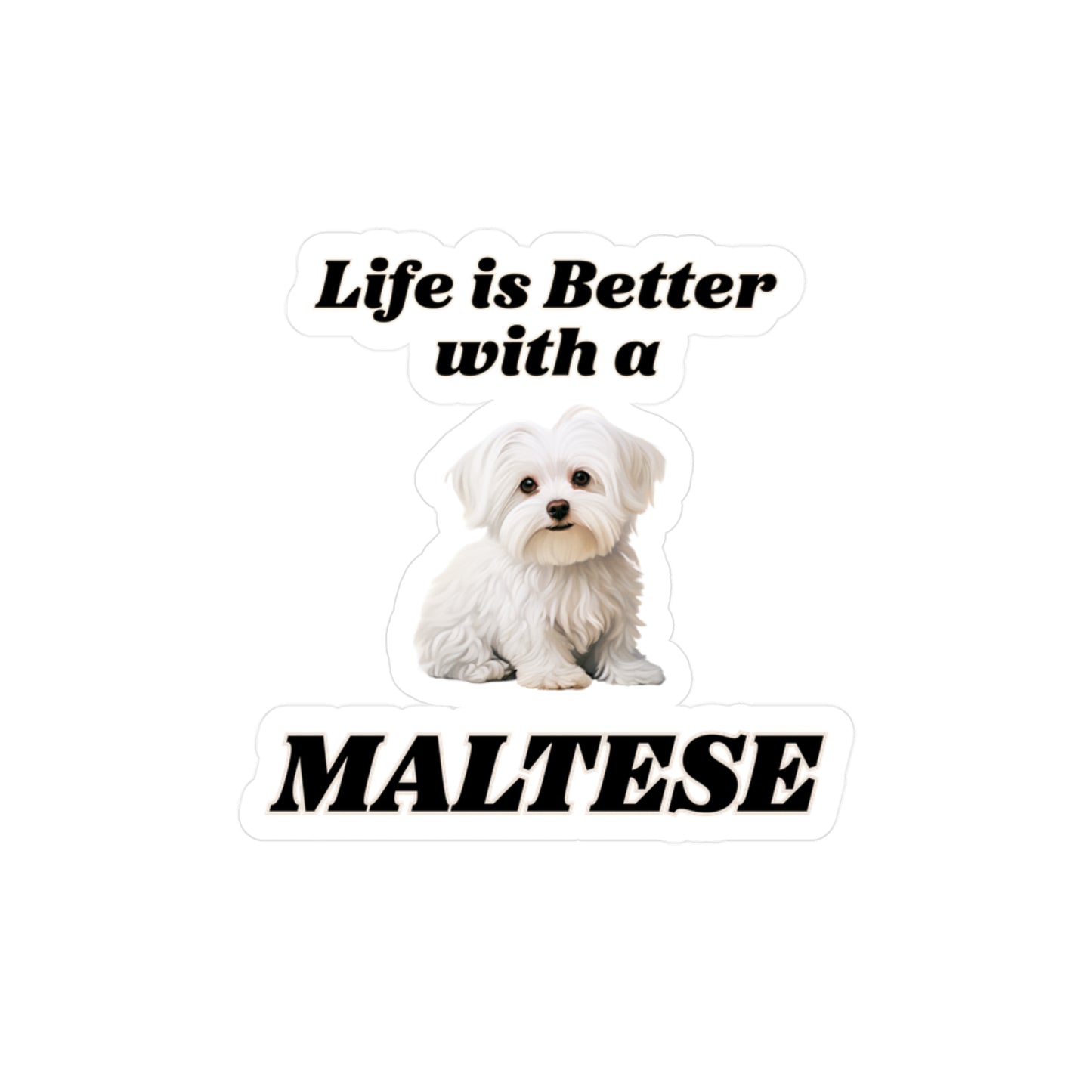 Maltese Sticker - Vinyl Dog Decals