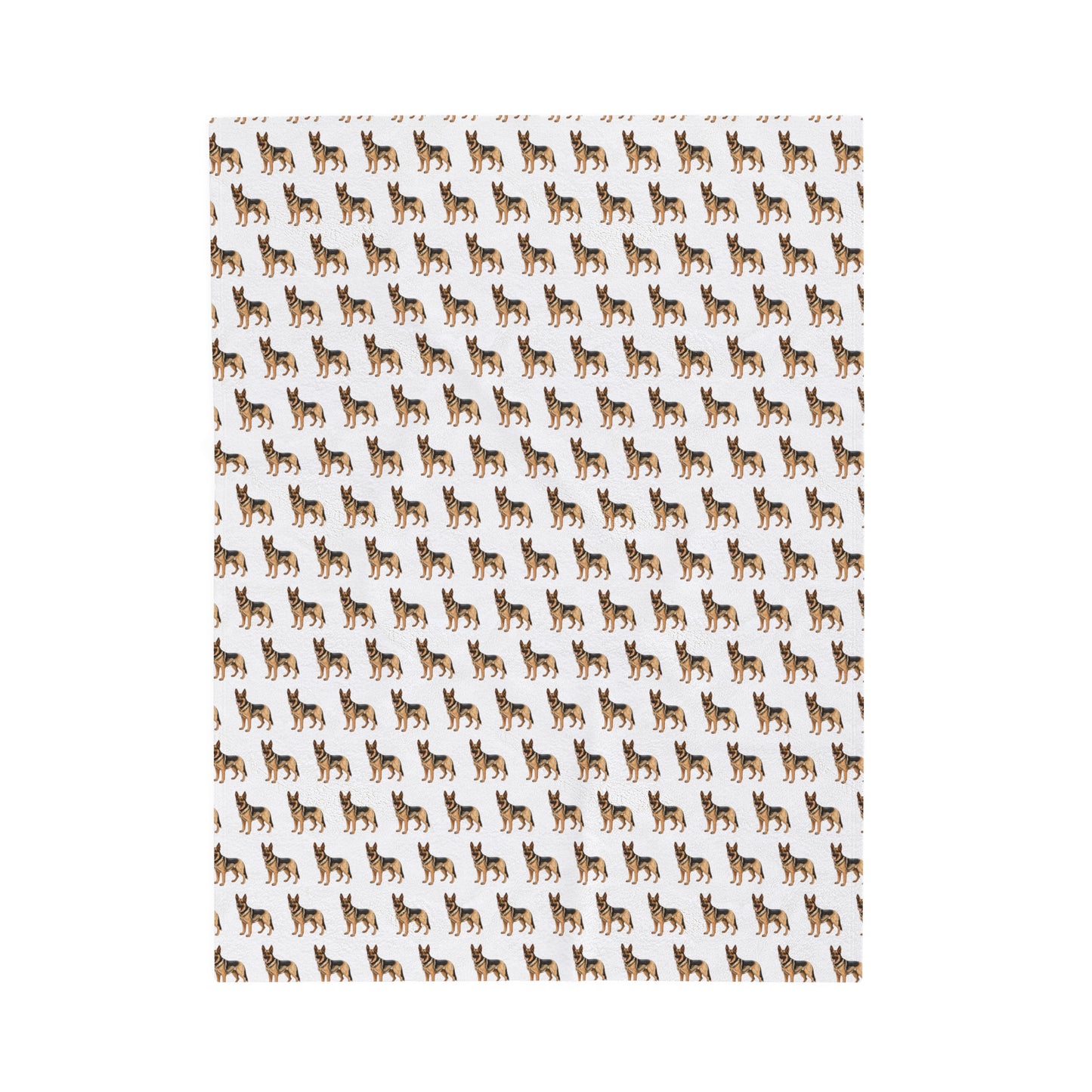 German Shepherd Velveteen Plush Blanket (White)