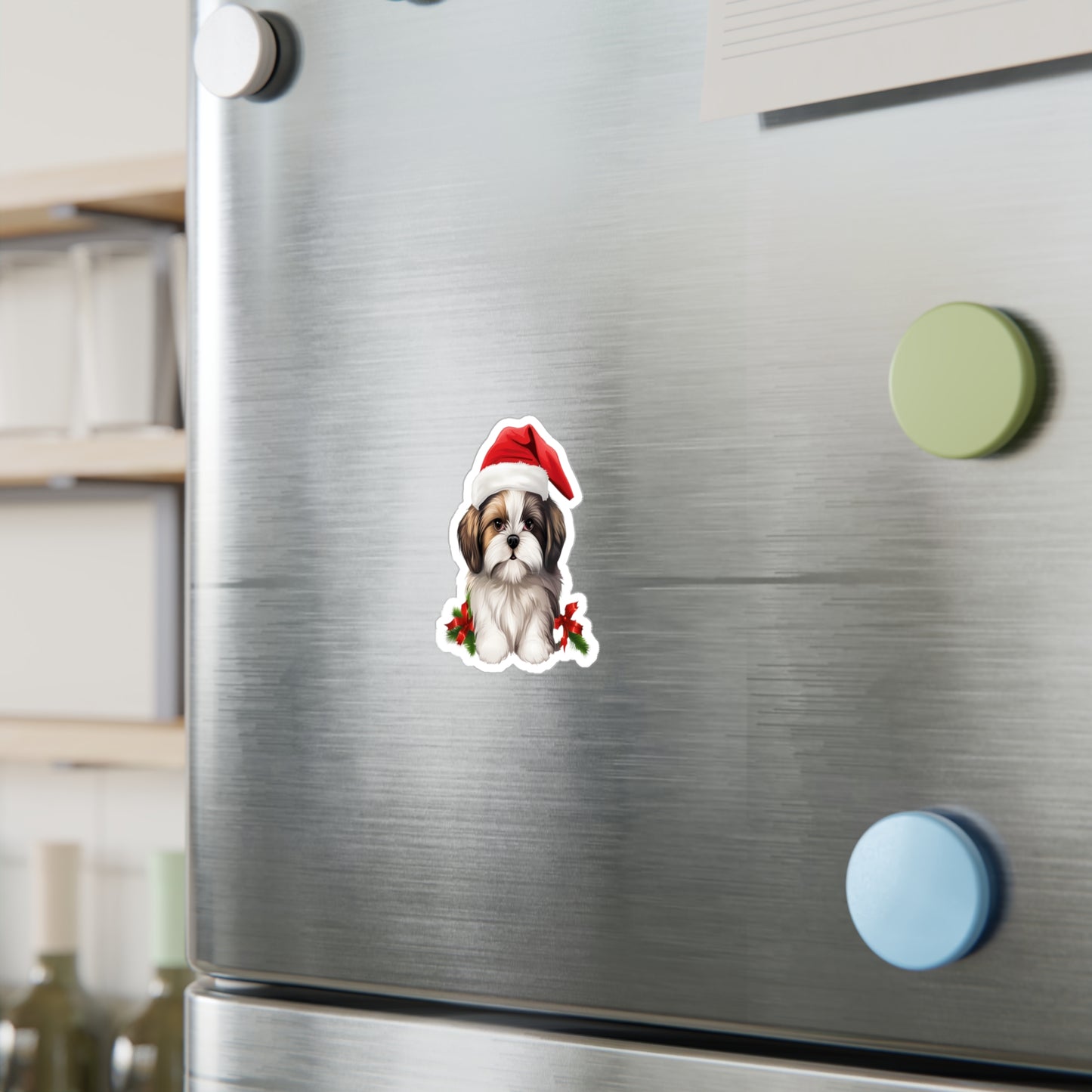 Shih Tzu Christmas Sticker - Waterproof Dog Decal