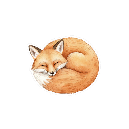 Vinyl Decals, Cute Fox Curled Up Sleeping, Laptop Stickers, Car Decals, Animal Lover Gift, Nursery Decor, Nature Wall Art