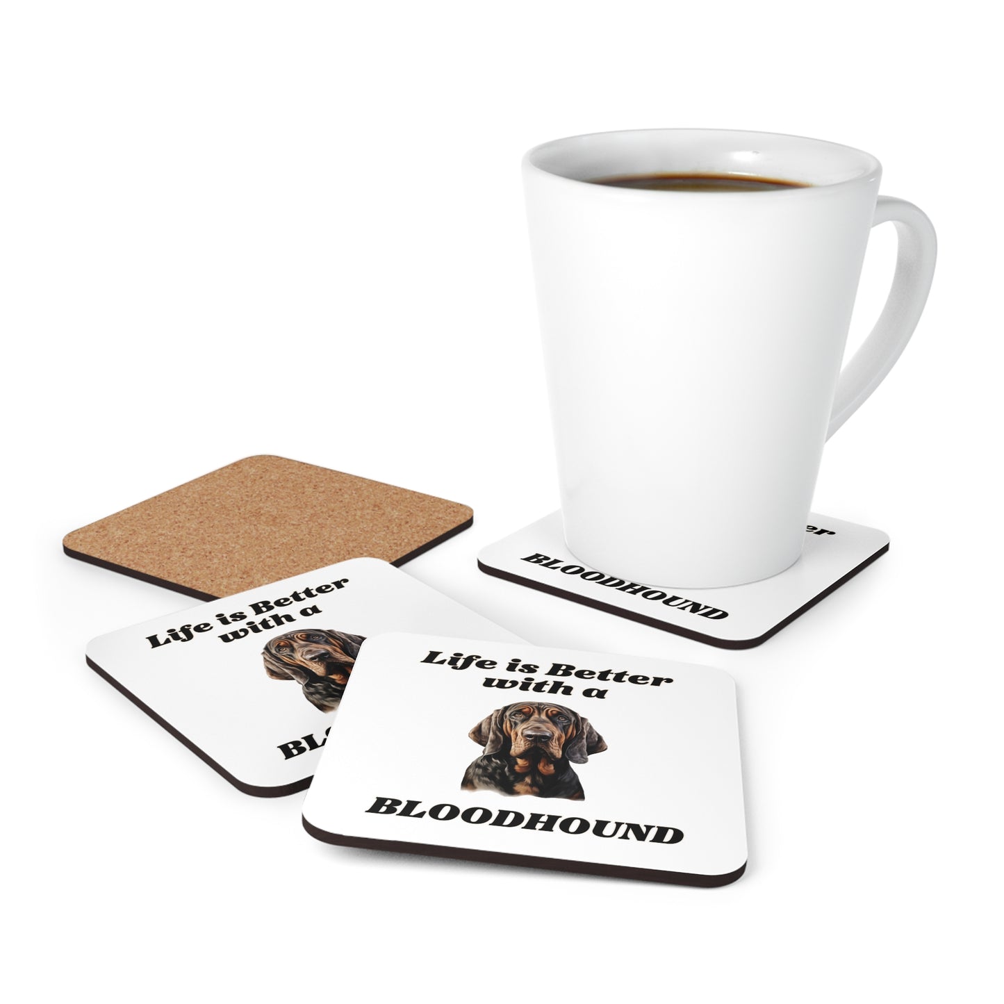 Bloodhound Coaster Set - Corkwood